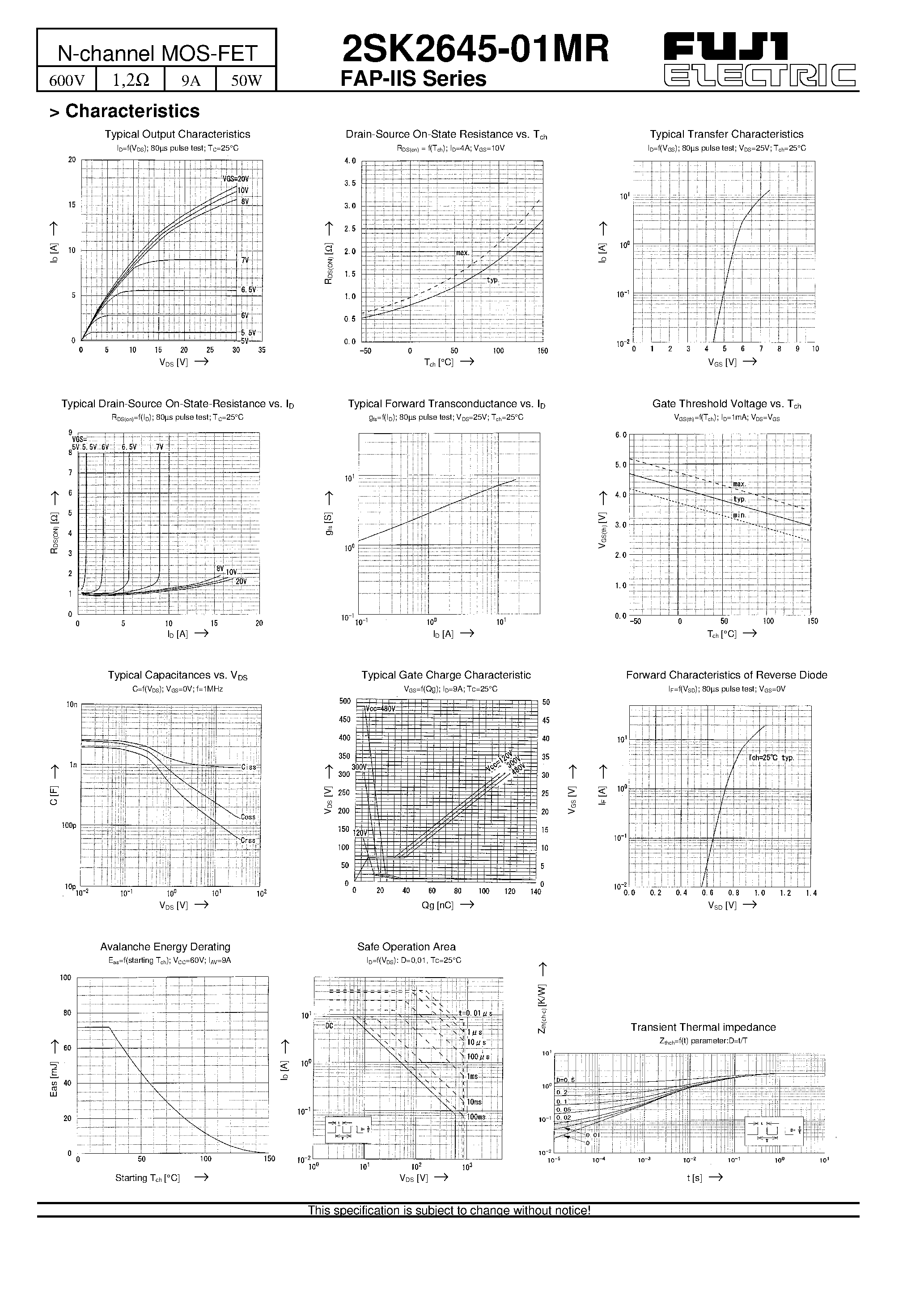 Datasheet 2SK2645-01MR - N-channel MOS-FET page 2