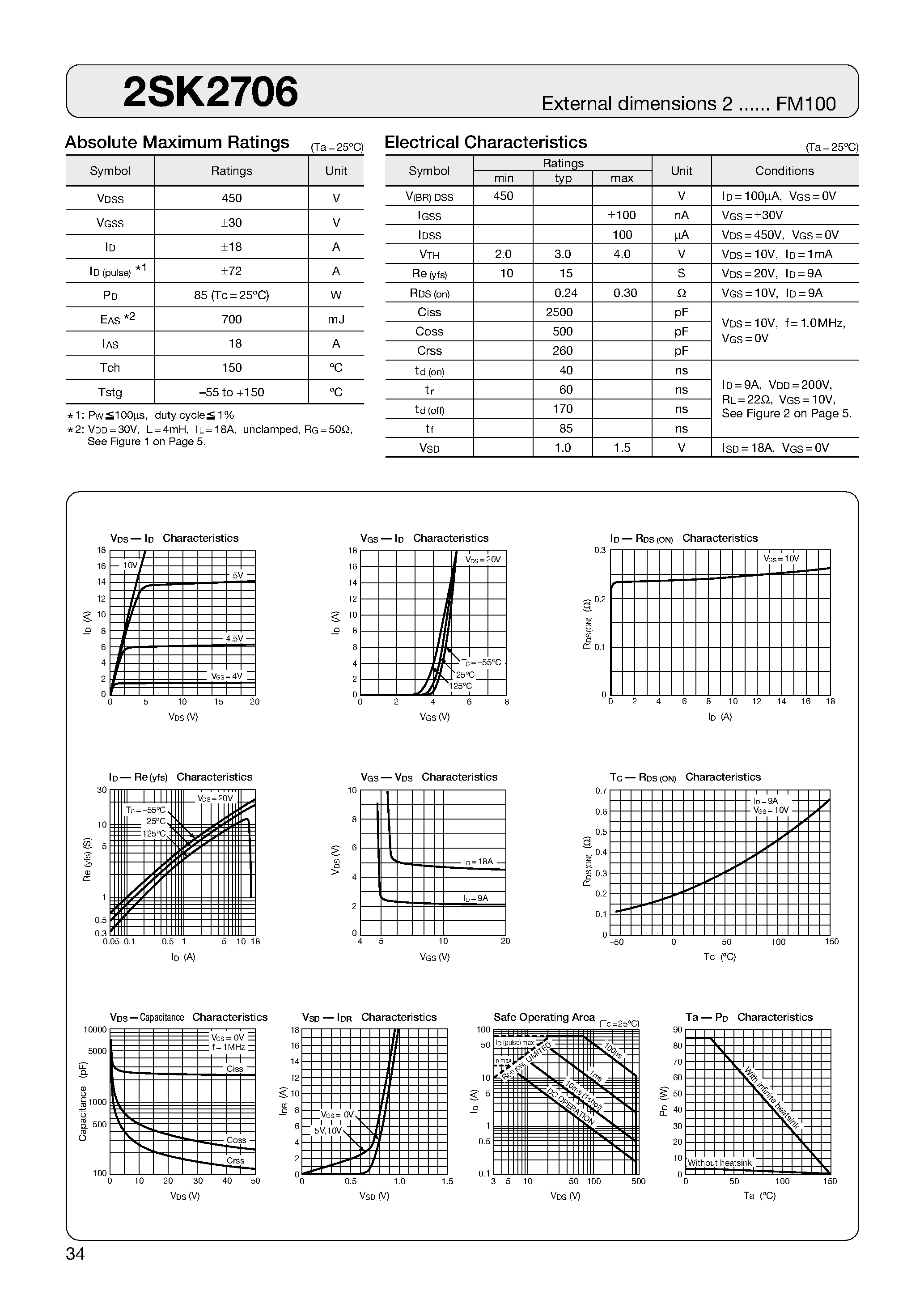 Datasheet 2SK2706 - MOSFET page 1