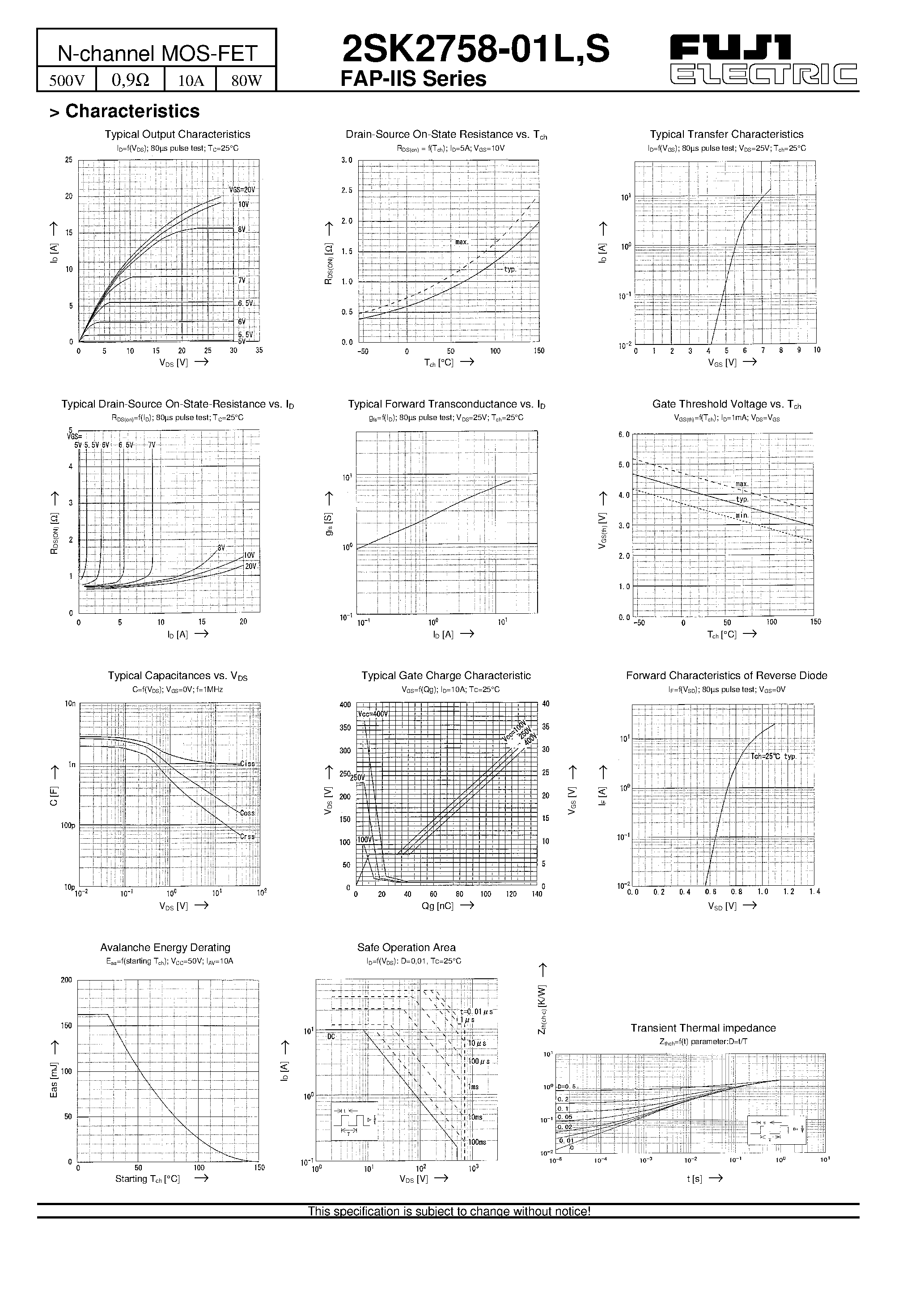Datasheet 2SK2758-01L - N-channel MOS-FET page 2