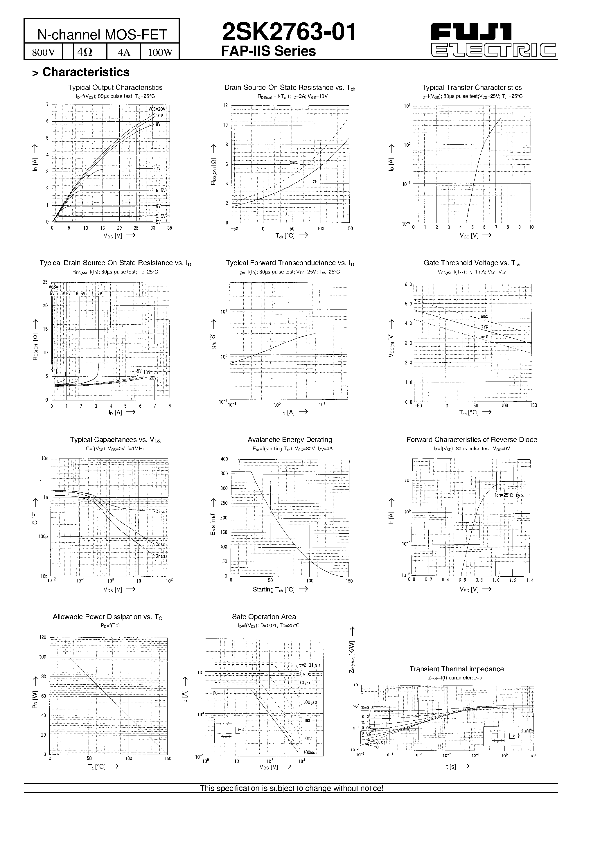 Datasheet 2SK2763-01 - N-channel MOS-FET page 2