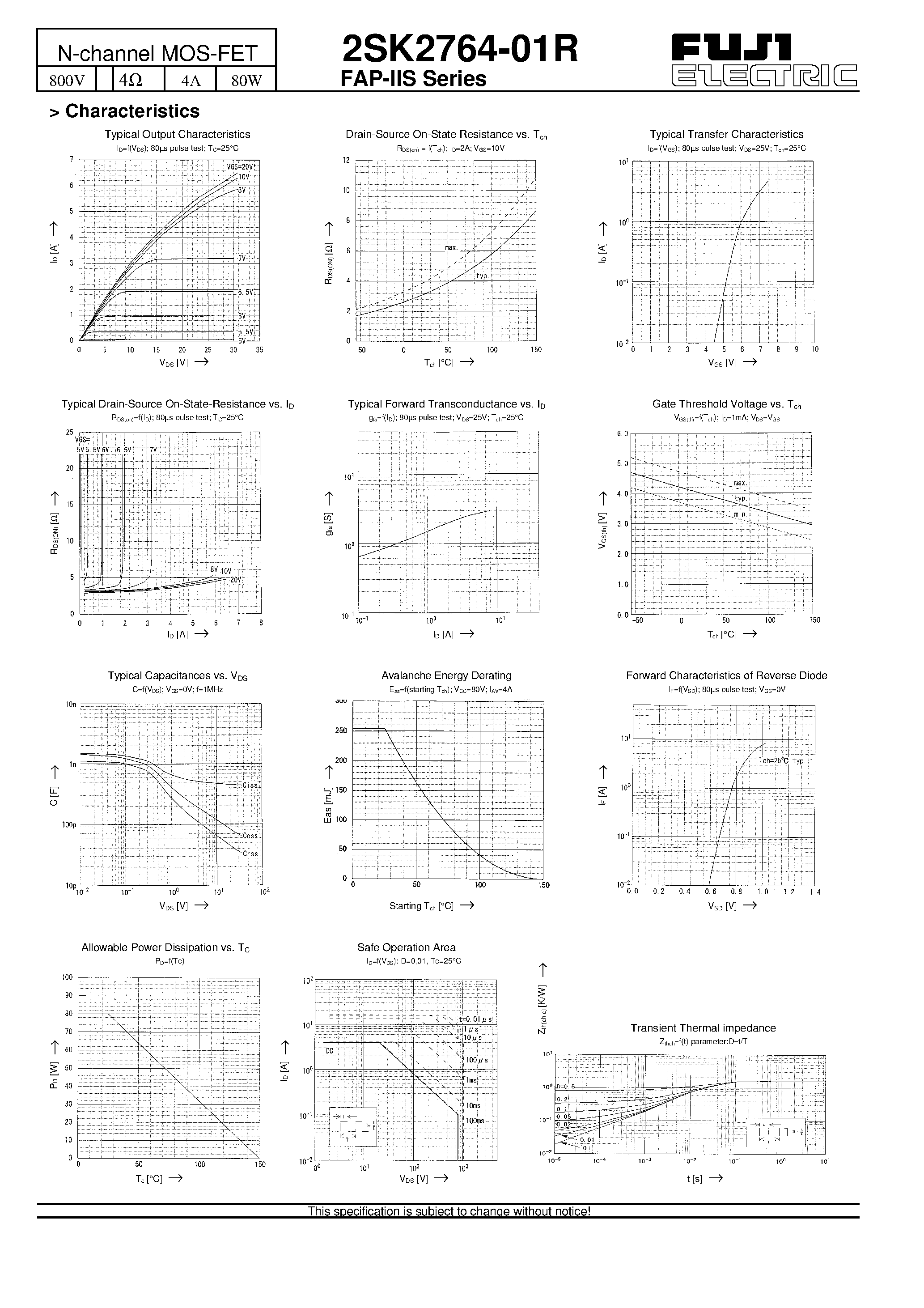 Datasheet 2SK2764-01R - N-channel MOS-FET page 2