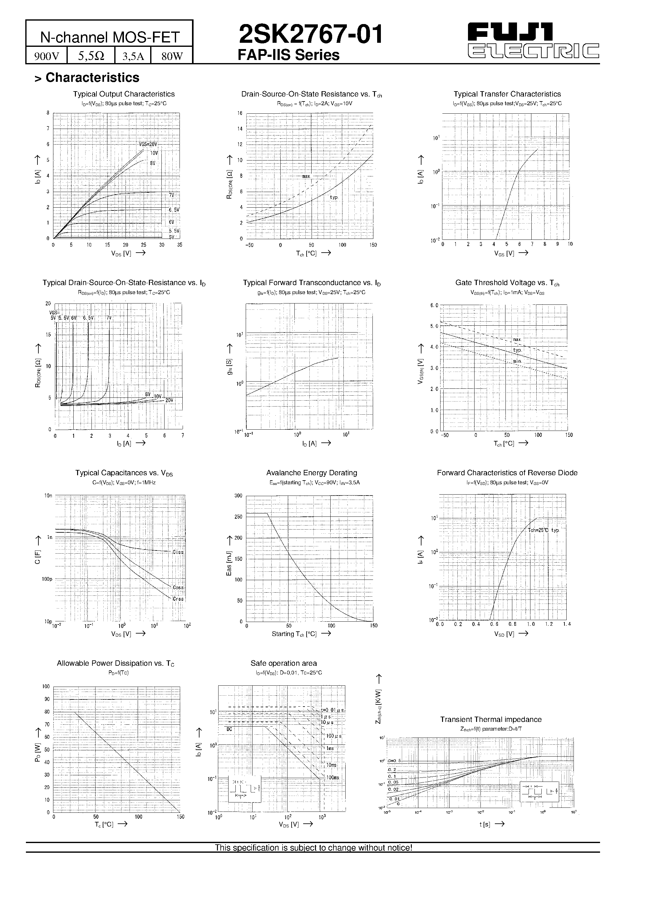 Datasheet 2SK2767-01 - N-channel MOS-FET page 2