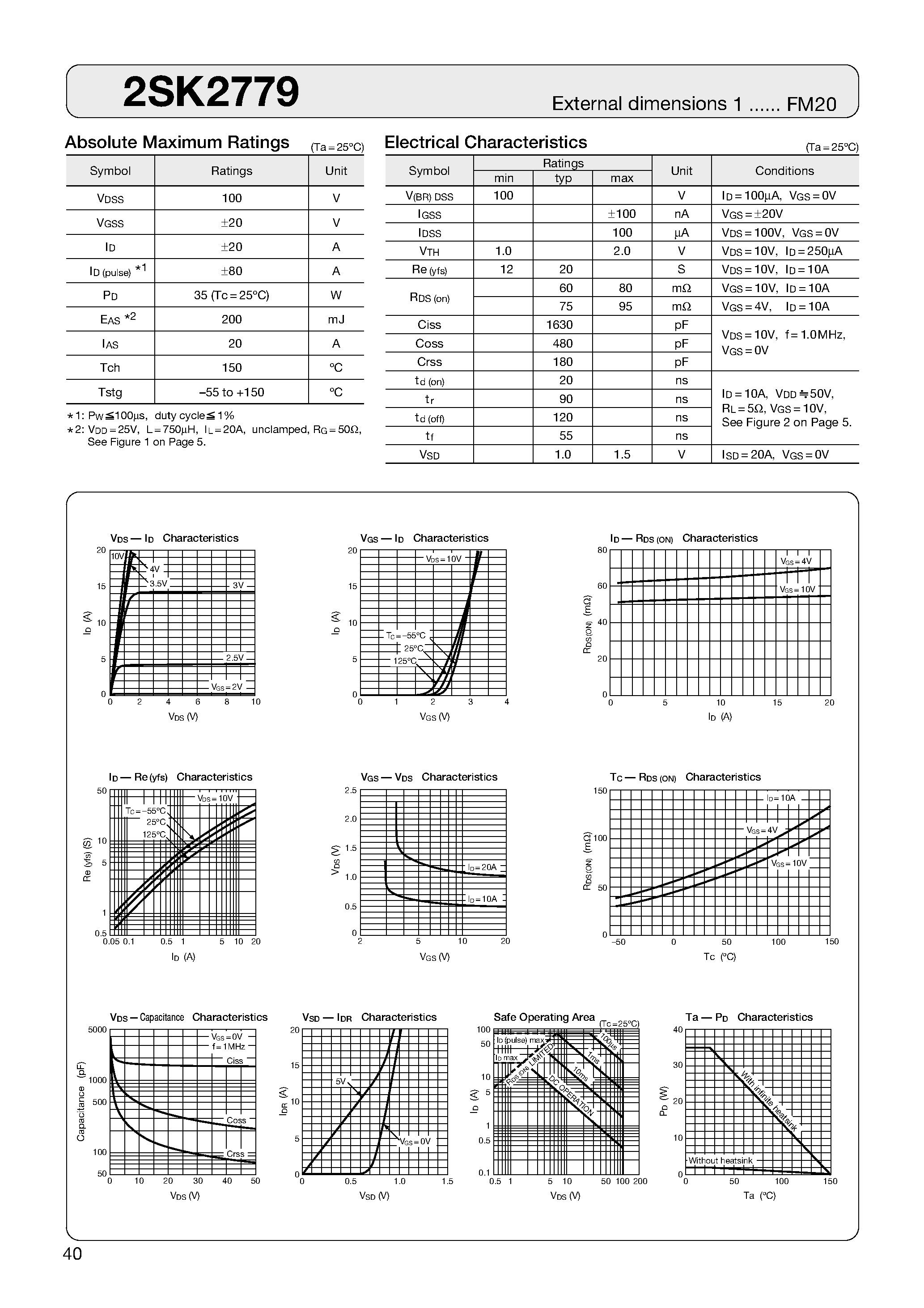 Datasheet 2SK2779 - MOSFET page 1