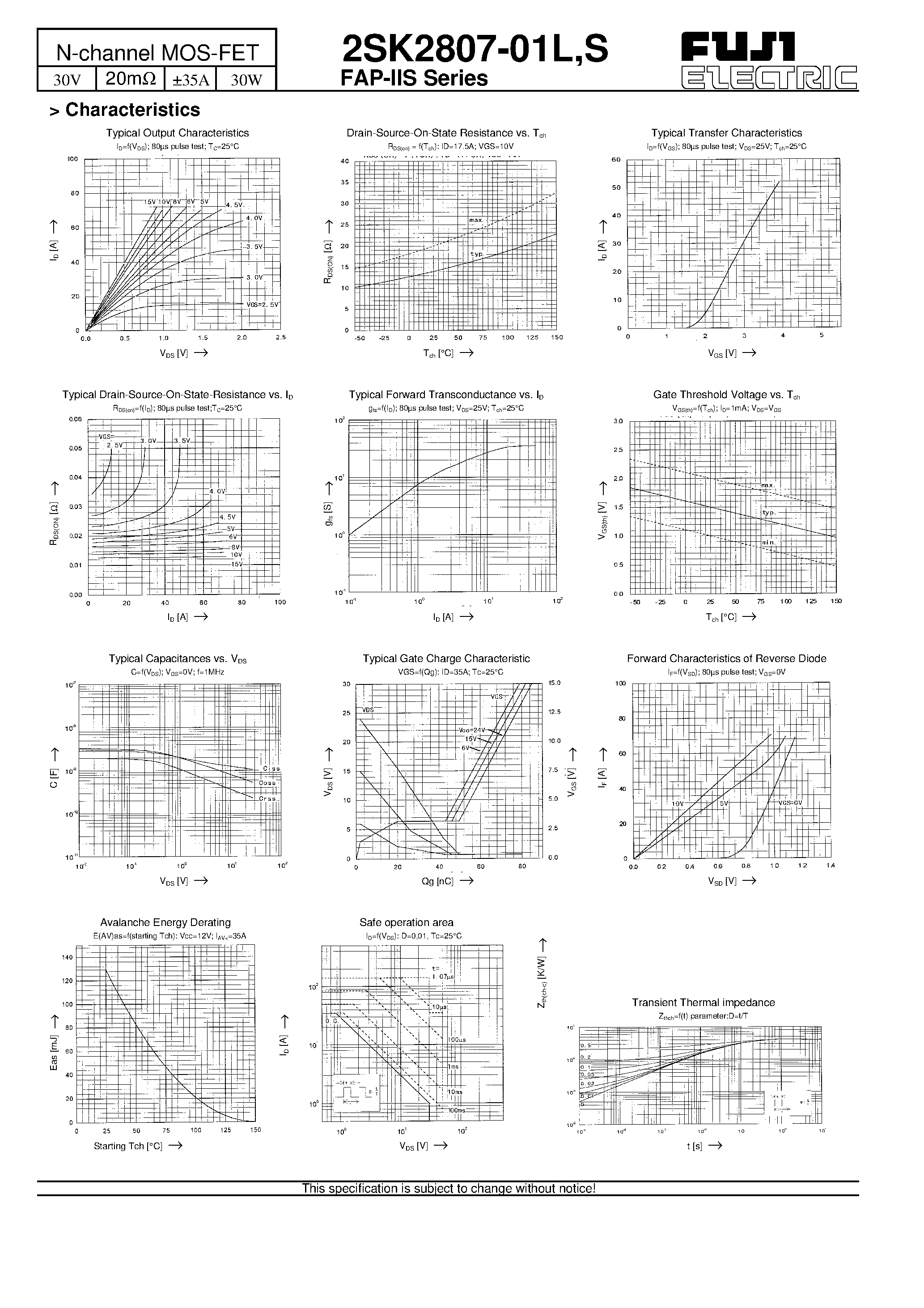 Datasheet 2SK2807-01L - N-channel MOS-FET page 2