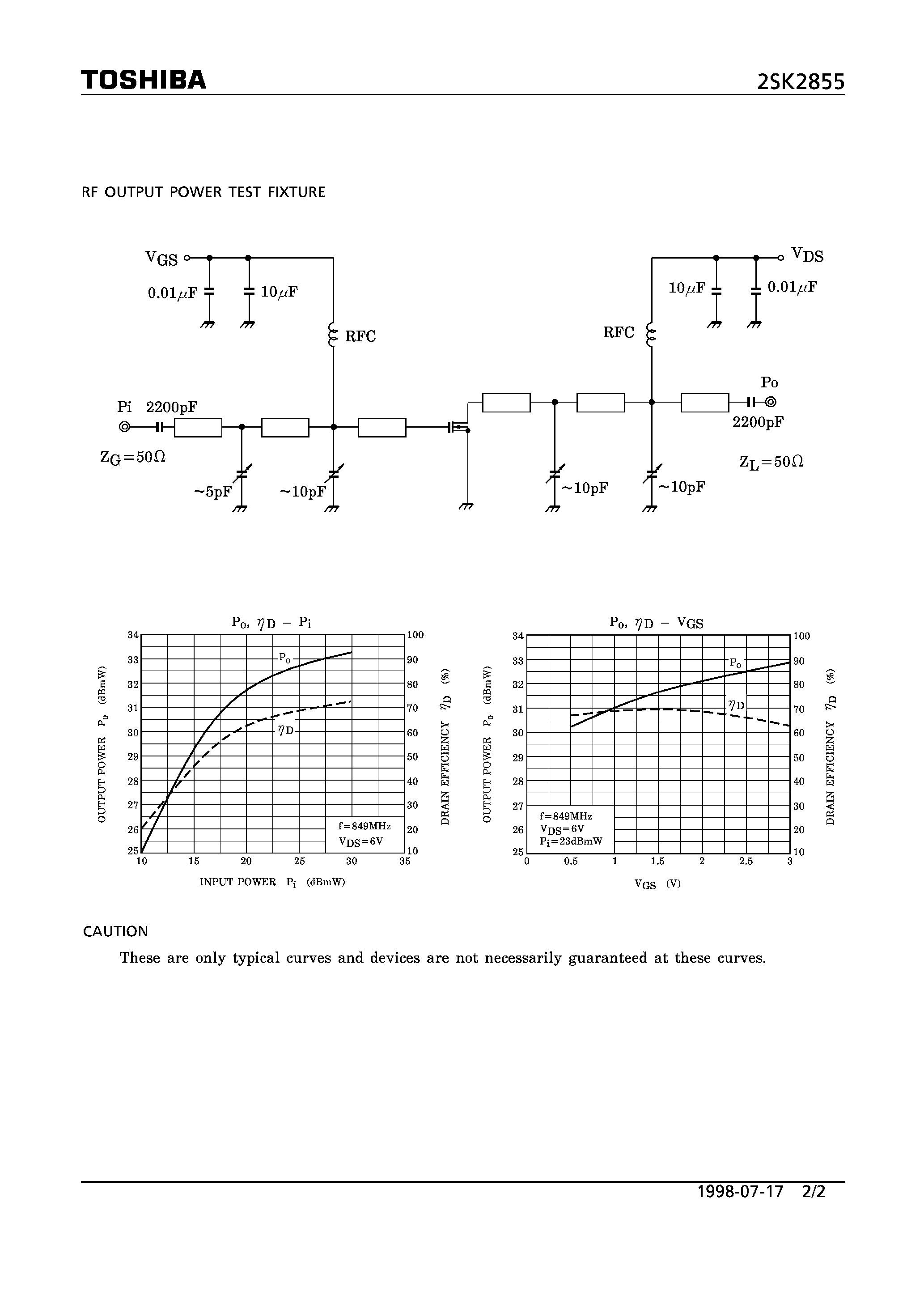 Datasheet 2SK2855 - N CHANNEL MOS TYPE (UHF BAND AMPLIFIER APPLICATION) page 2