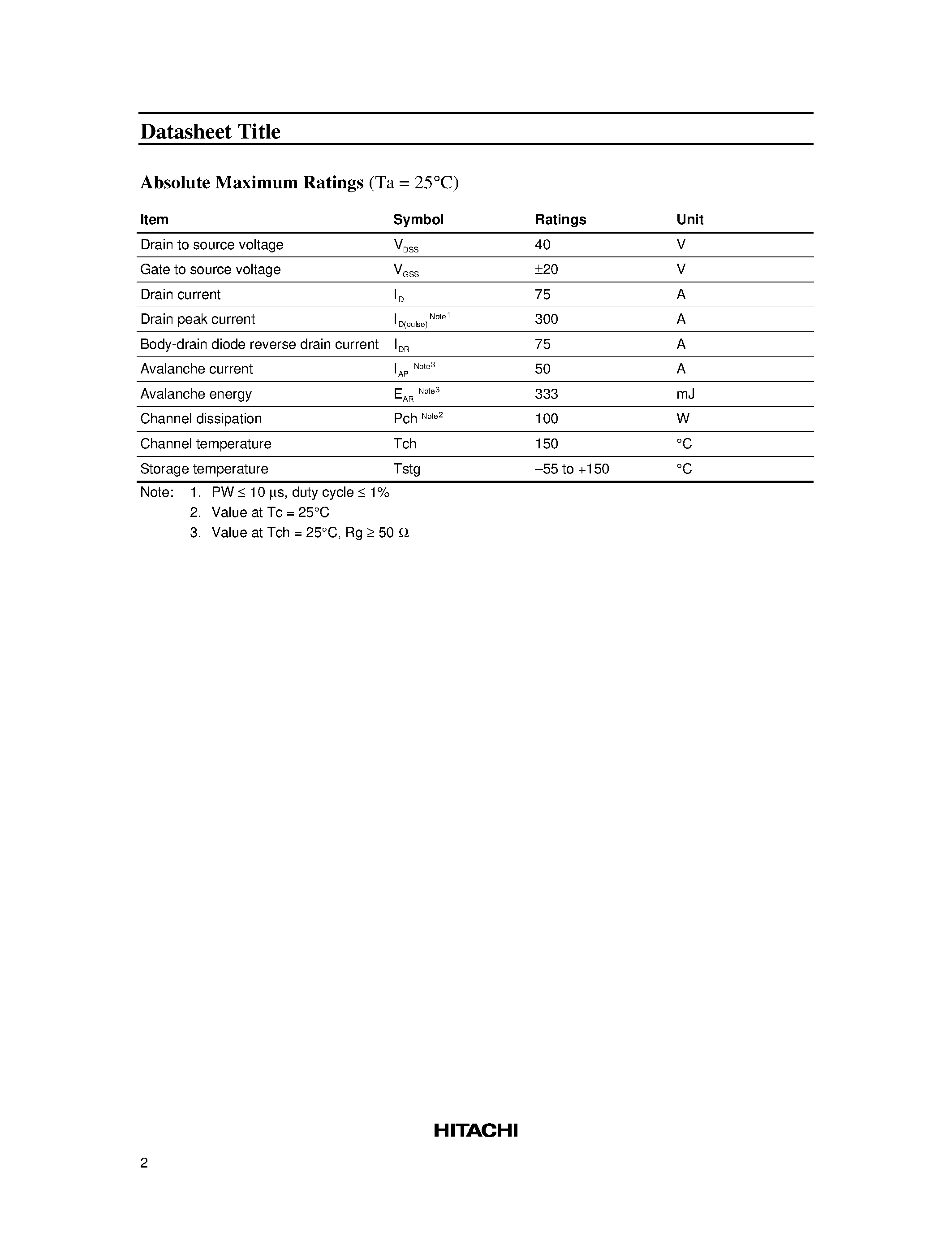 Datasheet 2SK3070S page 2 Datasheet 2SK3070S - Silicon N Channel MOS FET High Speed Power Switching page 2