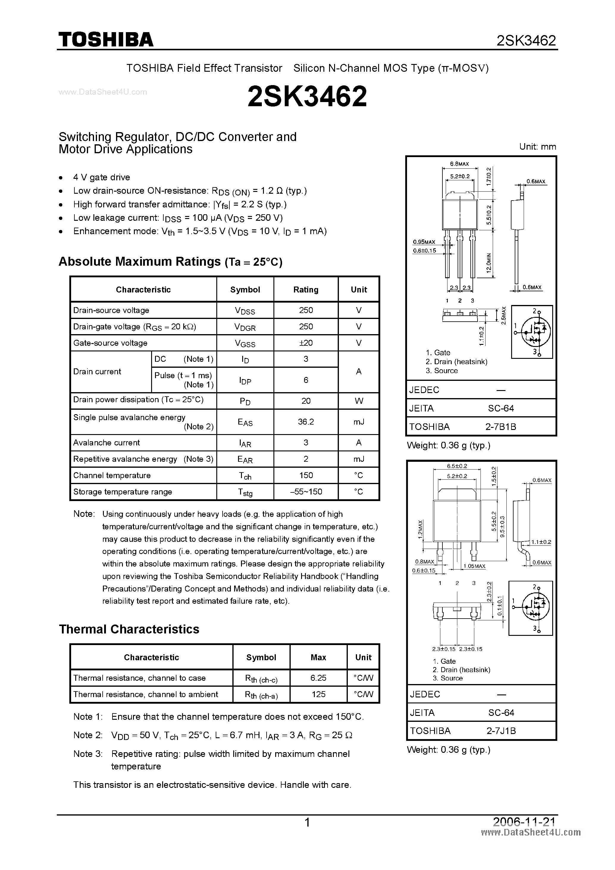 Даташит 2SK3462 - FOR AUDIO AMPLIFIER/ ANALOG SWITCH/ CONSTANT CURRENT AND IMPEDANCE CONVERTER APPLICATIONS страница 1