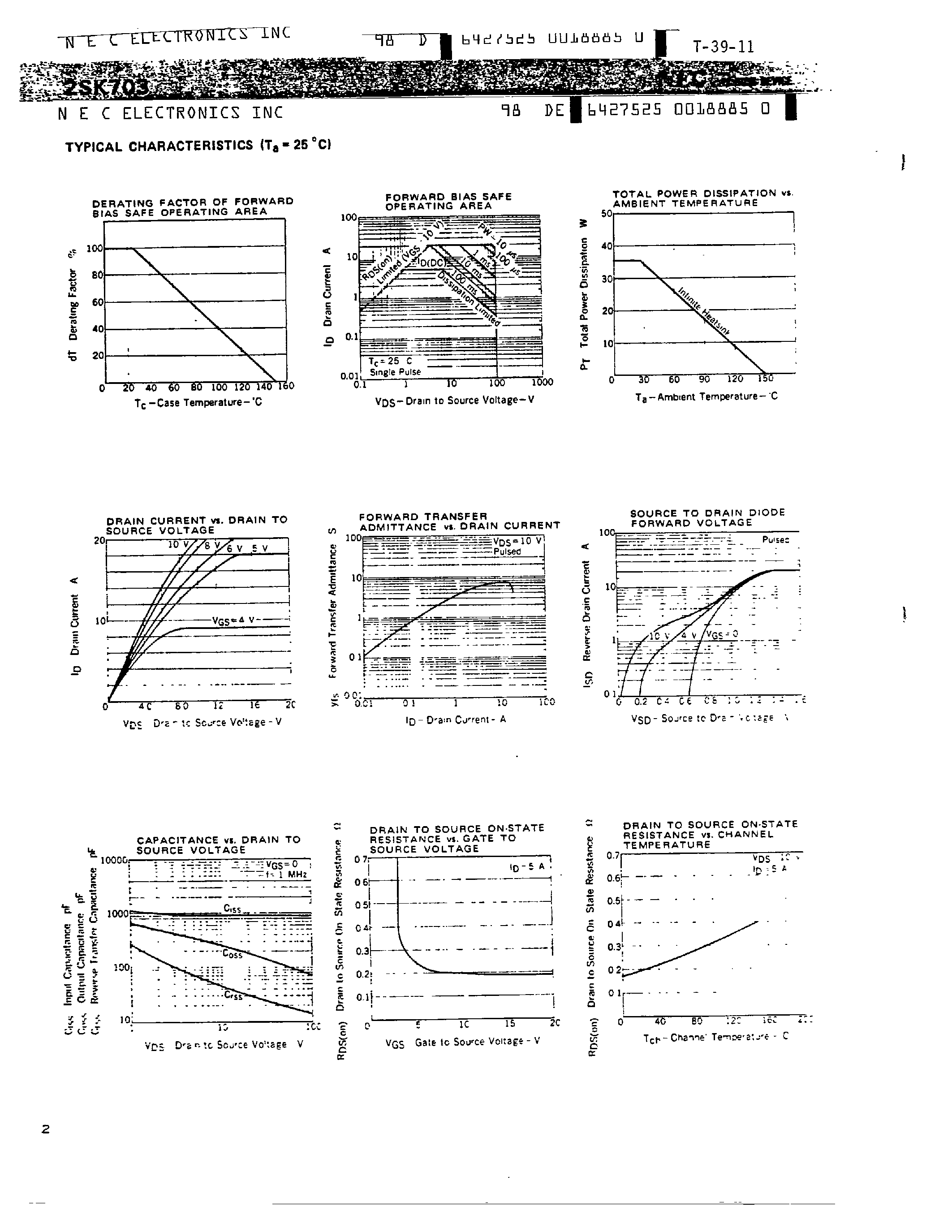 Datasheet 2SK703 page 2 Datasheet 2SK703 - N CHANNEL MOS FIELD EFFECT POWER TRANSISTOR page 2