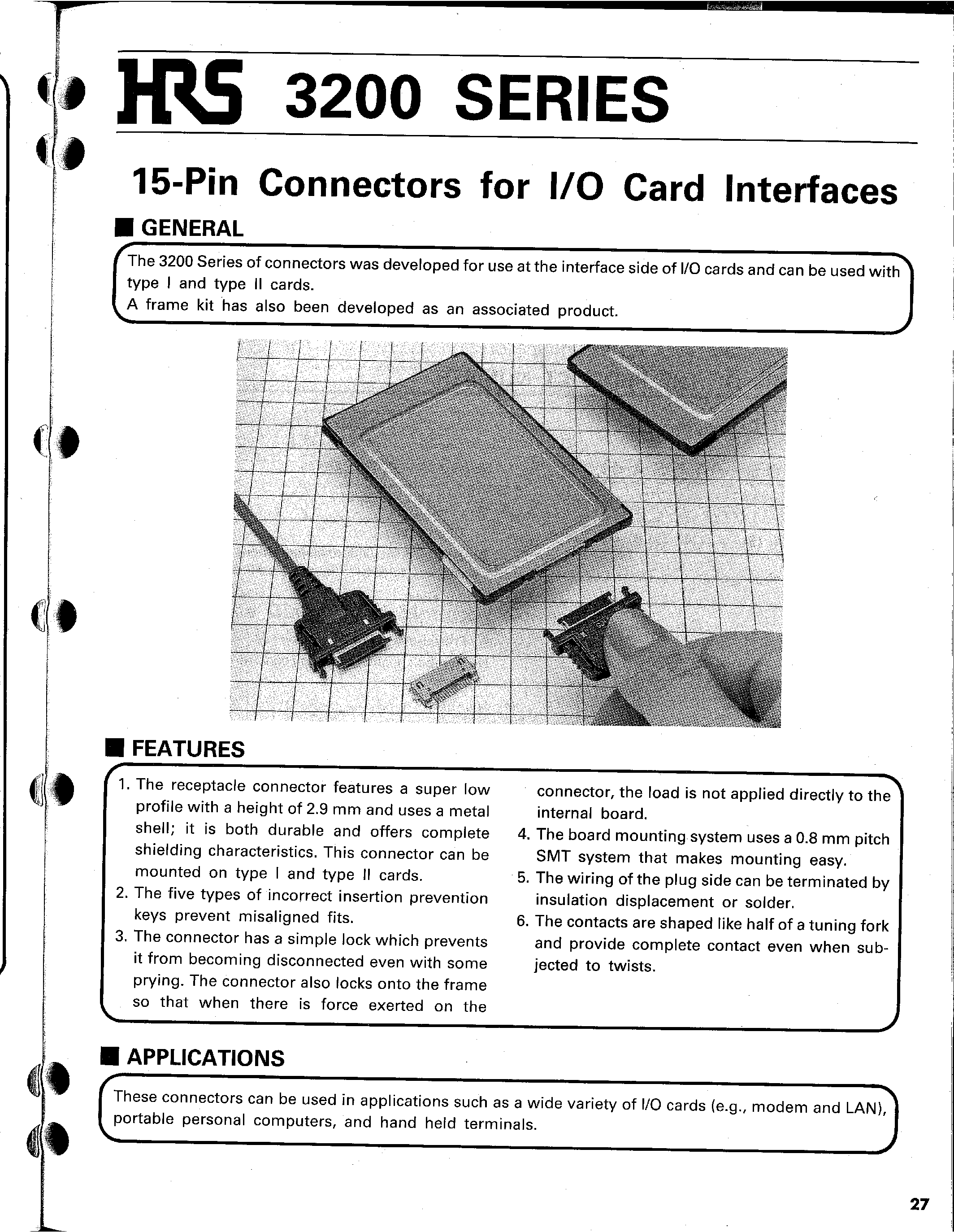 Datasheet 3210-15PC41 - 15-Pin Connectors for I/O Card Interfaces page 1
