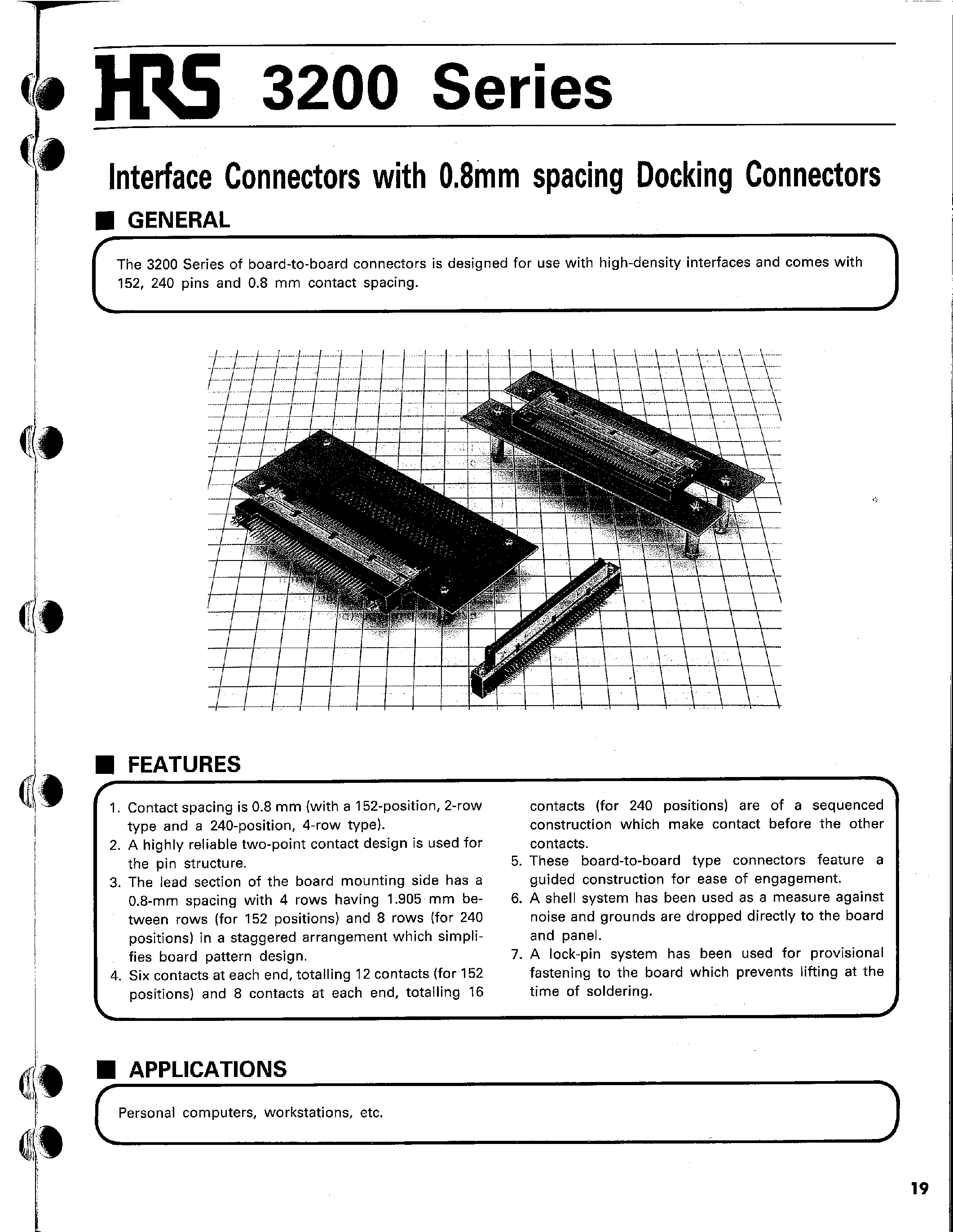 Даташит на микросхему 3220-152S1 страница 1 Даташит 3220-152S1 - Interface Connectors with 0.8mm spacing Docking Connectors страница 1