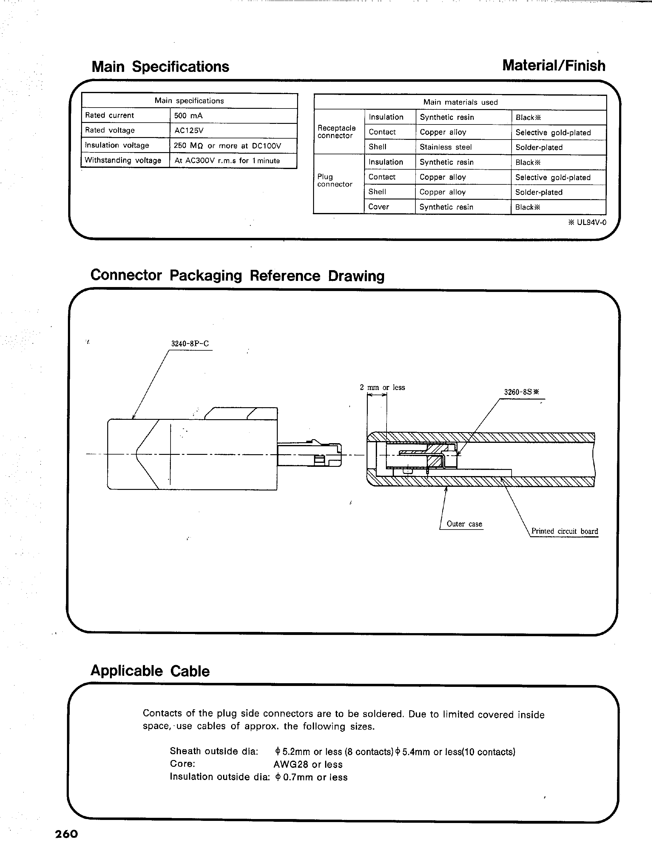 Даташит 3260-8S1 - 3200 SERIES SMT CONNECTORS FOR MICROMINIATURE INTERFACES страница 2