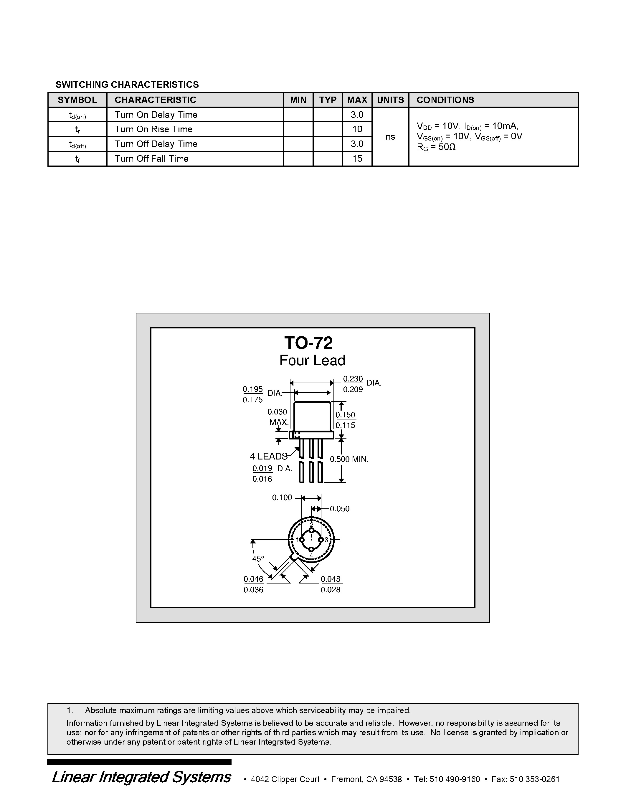 Даташит на микросхему 3N171 страница 2 Даташит 3N171 - N-CHANNEL MOSFET ENHANCEMENT MODE страница 2