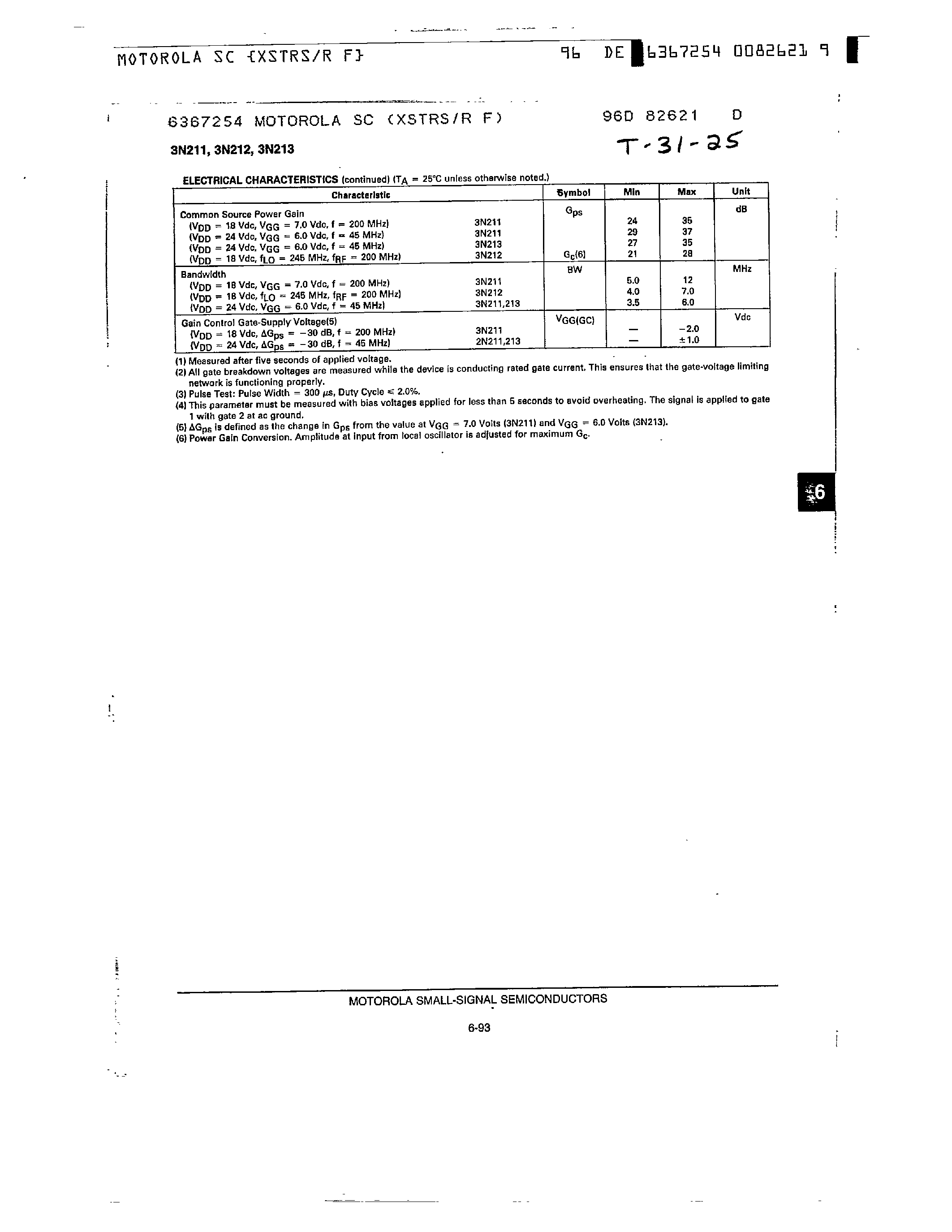 Даташит на микросхему 3N212 страница 2 Даташит 3N212 - Dual Gate Mosfet VHF Amplifier(N-Channel/ Depletion) страница 2