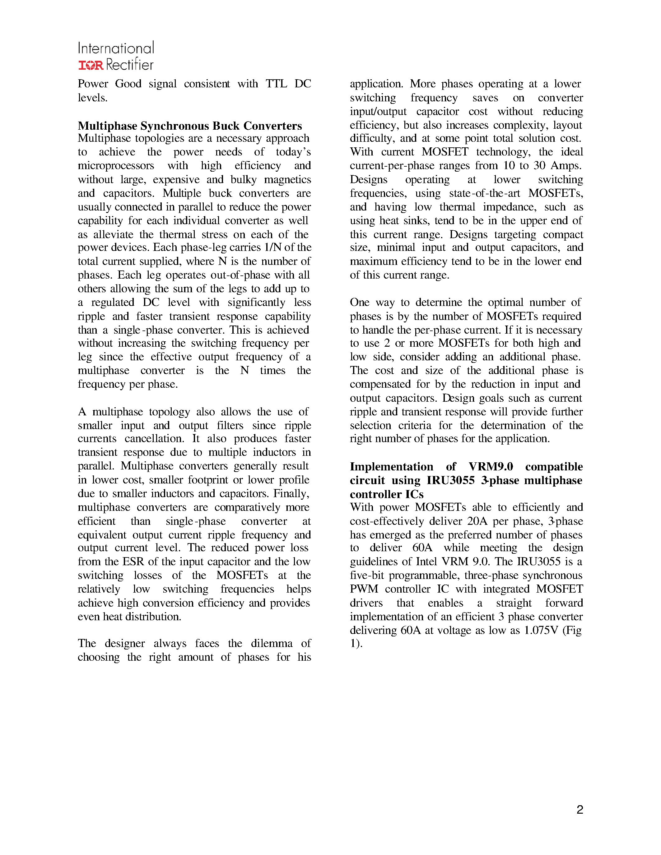 Даташит 3PHASEPWM - 3-Phase Synchronous PWM Controller IC Provides an Integrated Solution for Intel VRM 9.0 Design Guidelines страница 2