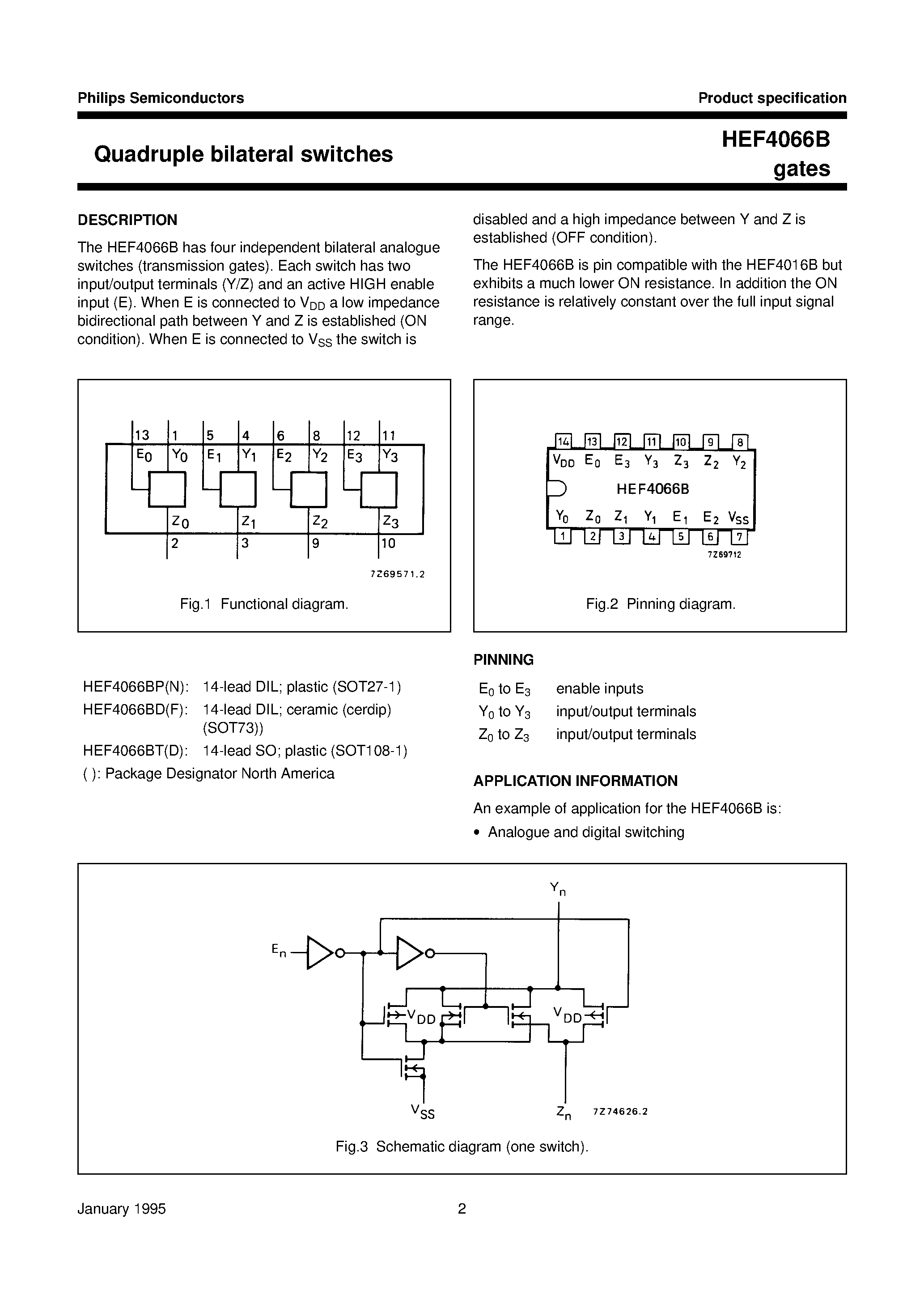 Datasheet 4066B page 2 Datasheet 4066B - Quadruple bilateral switches page 2