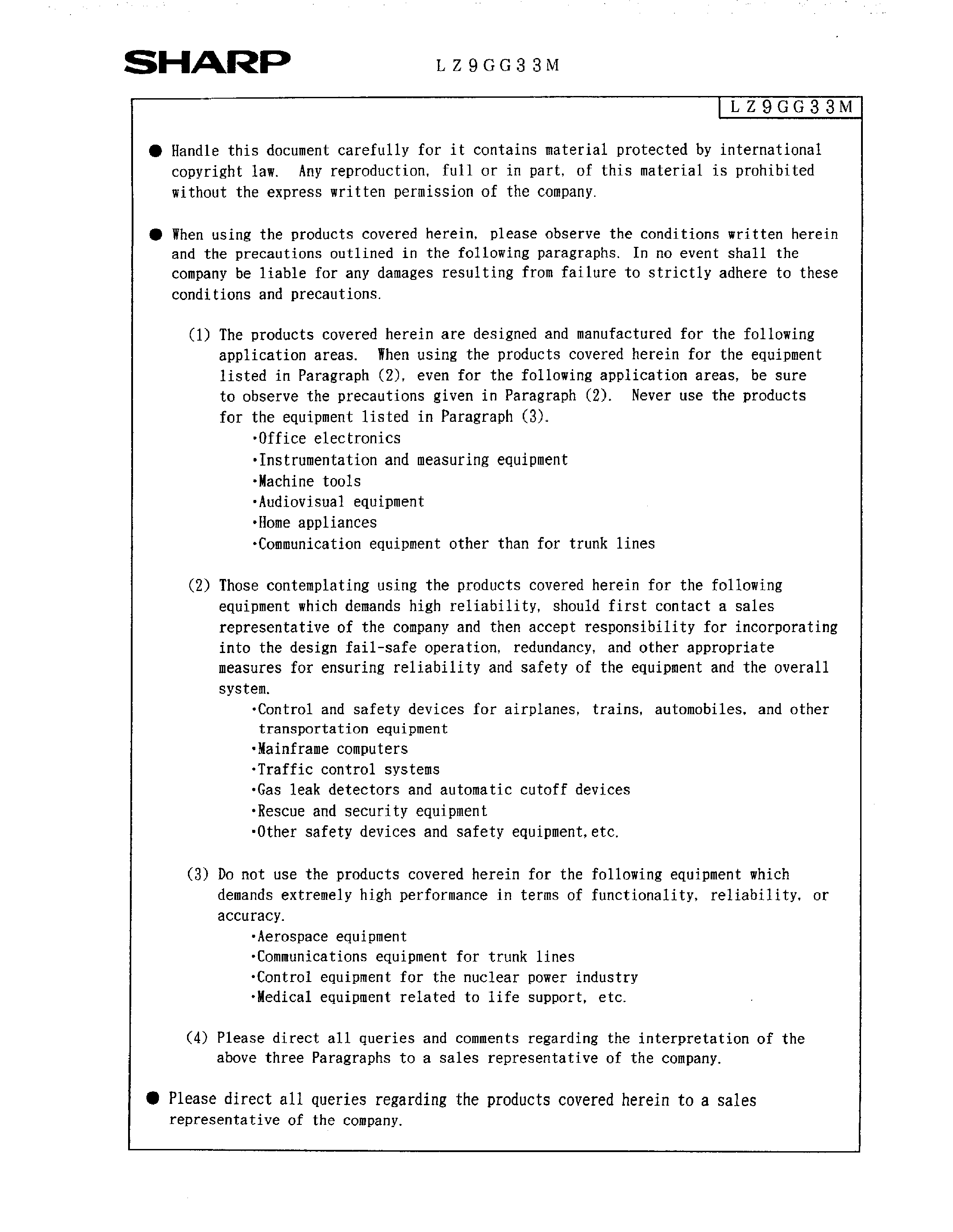Datasheet LZ9GG33 page 2 Datasheet LZ9GG33 - Single Chip Drive IC(270K/320K pixel B/W CCD) page 2
