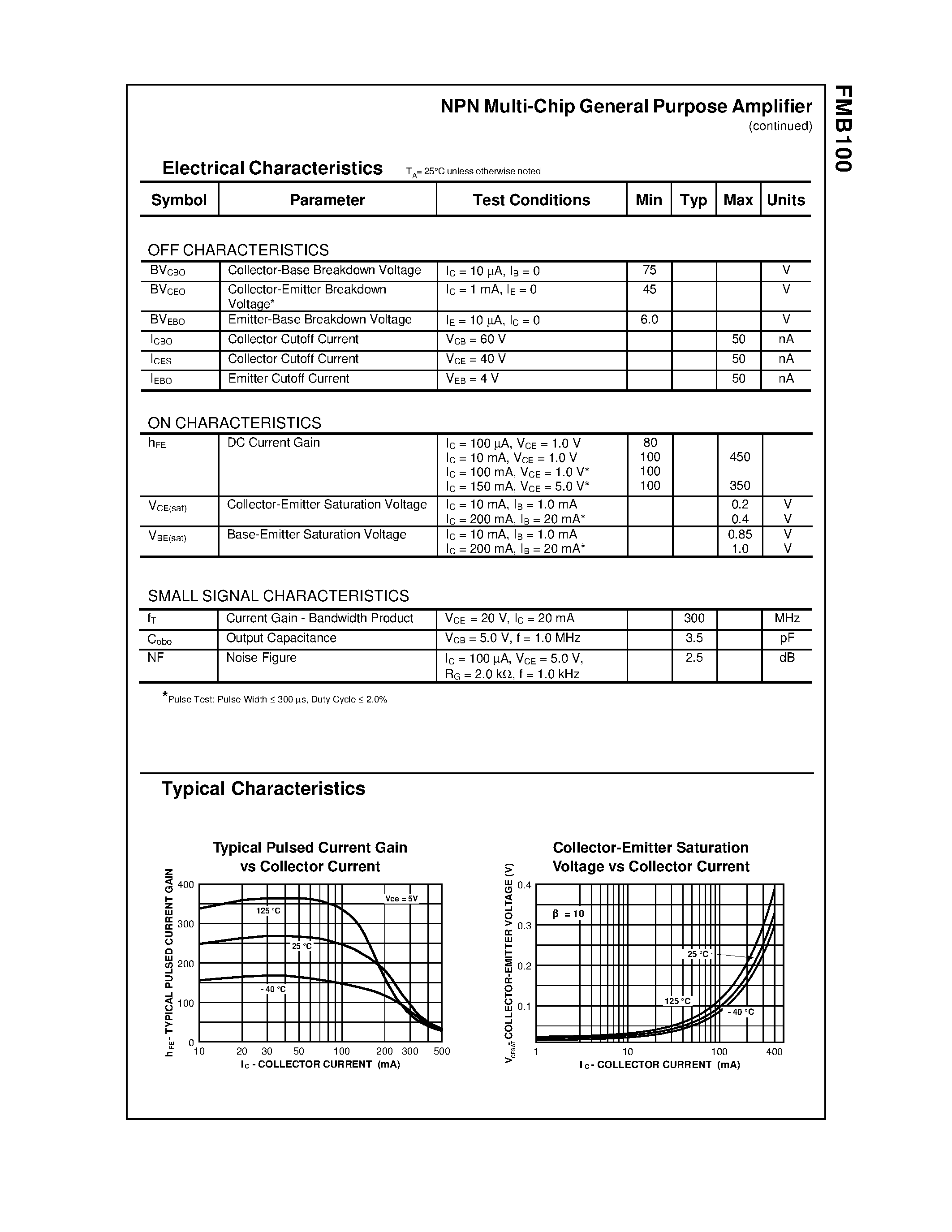 Datasheet FMB100 - NPN Multi-Chip General Purpose Amplifier page 2
