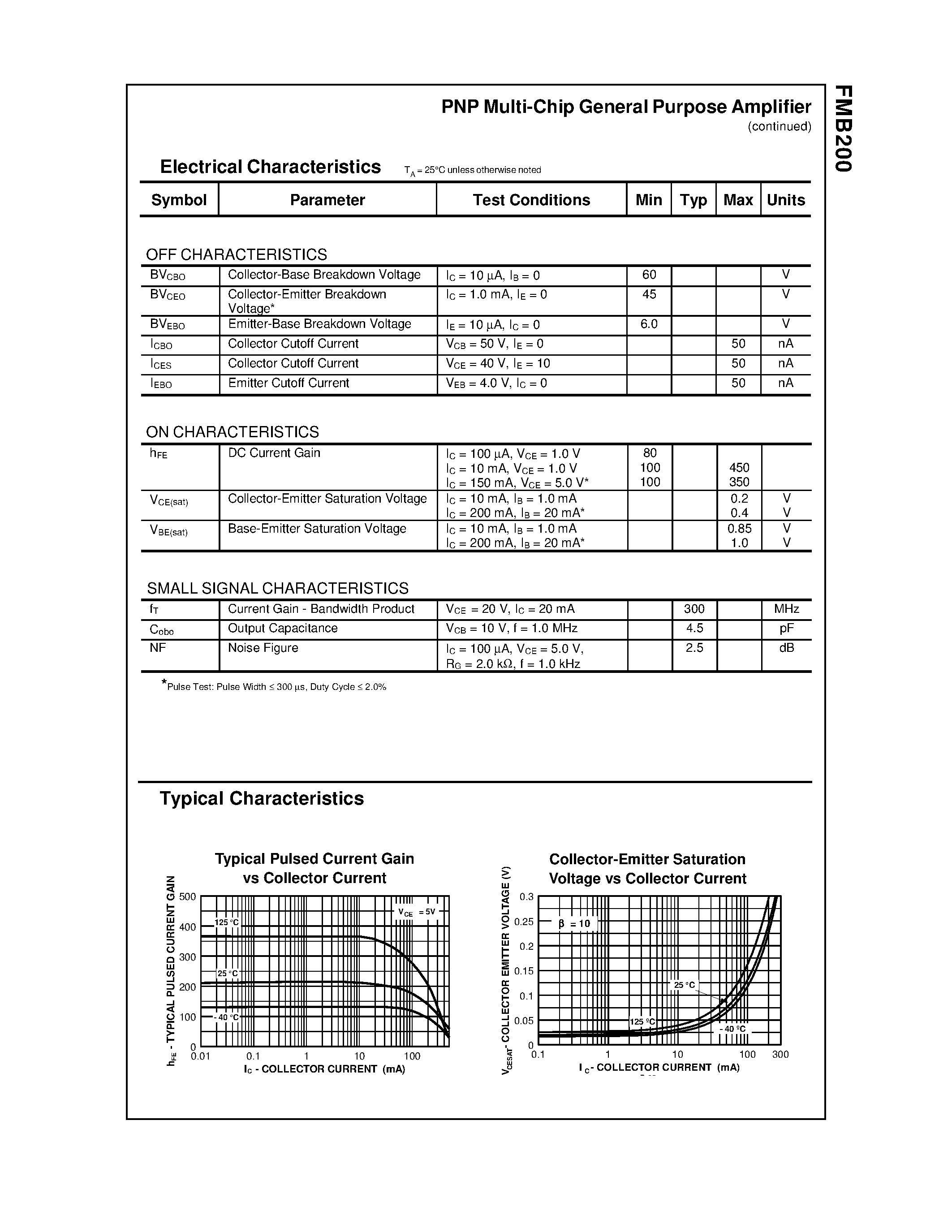 Даташит FMB200 - PNP Multi-Chip General Purpose Amplifier страница 2