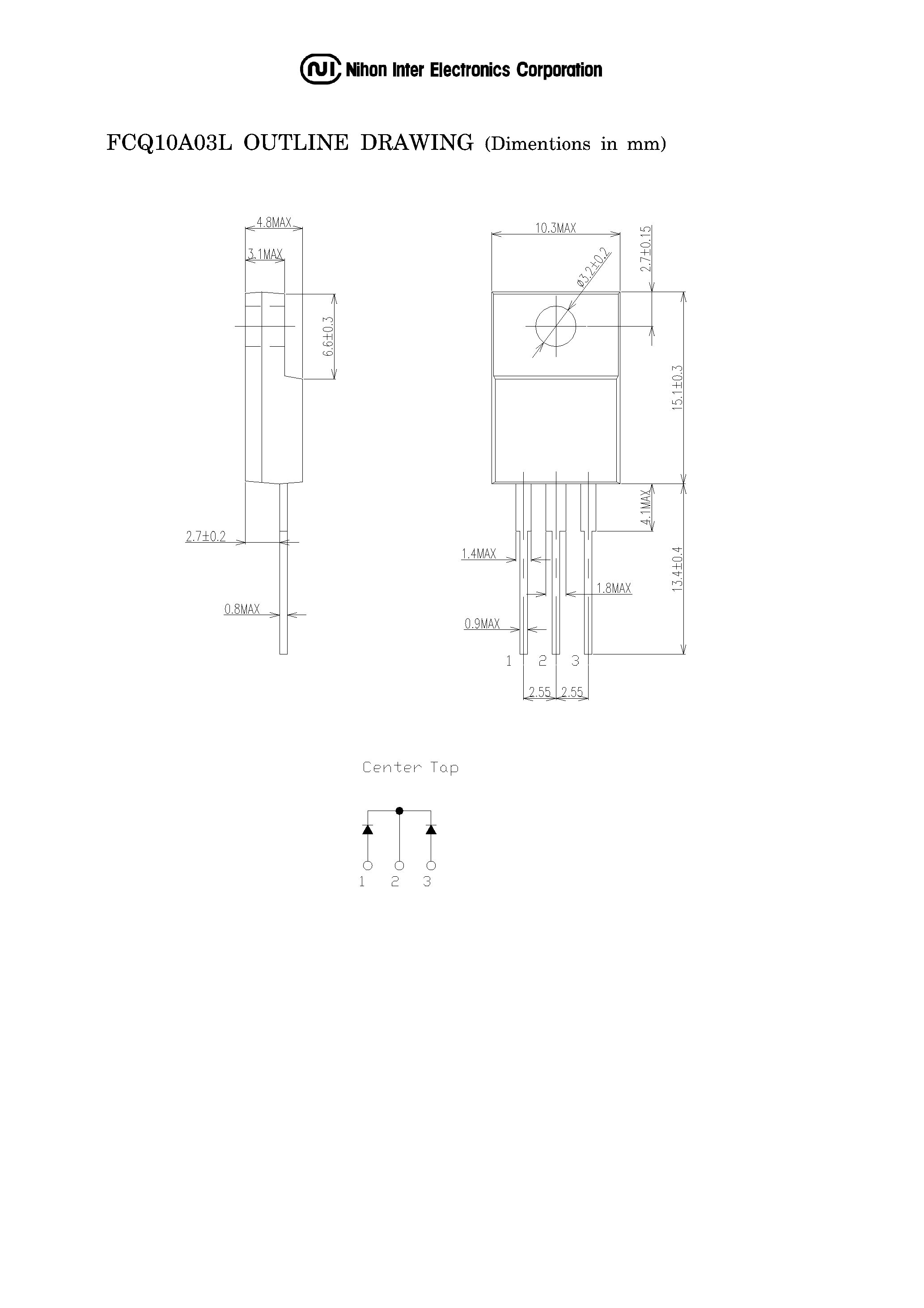 Даташит на микросхему FCQ10A03L страница 2 Даташит FCQ10A03L - SBD DUAL DIODES - CATHODE COMMON страница 2