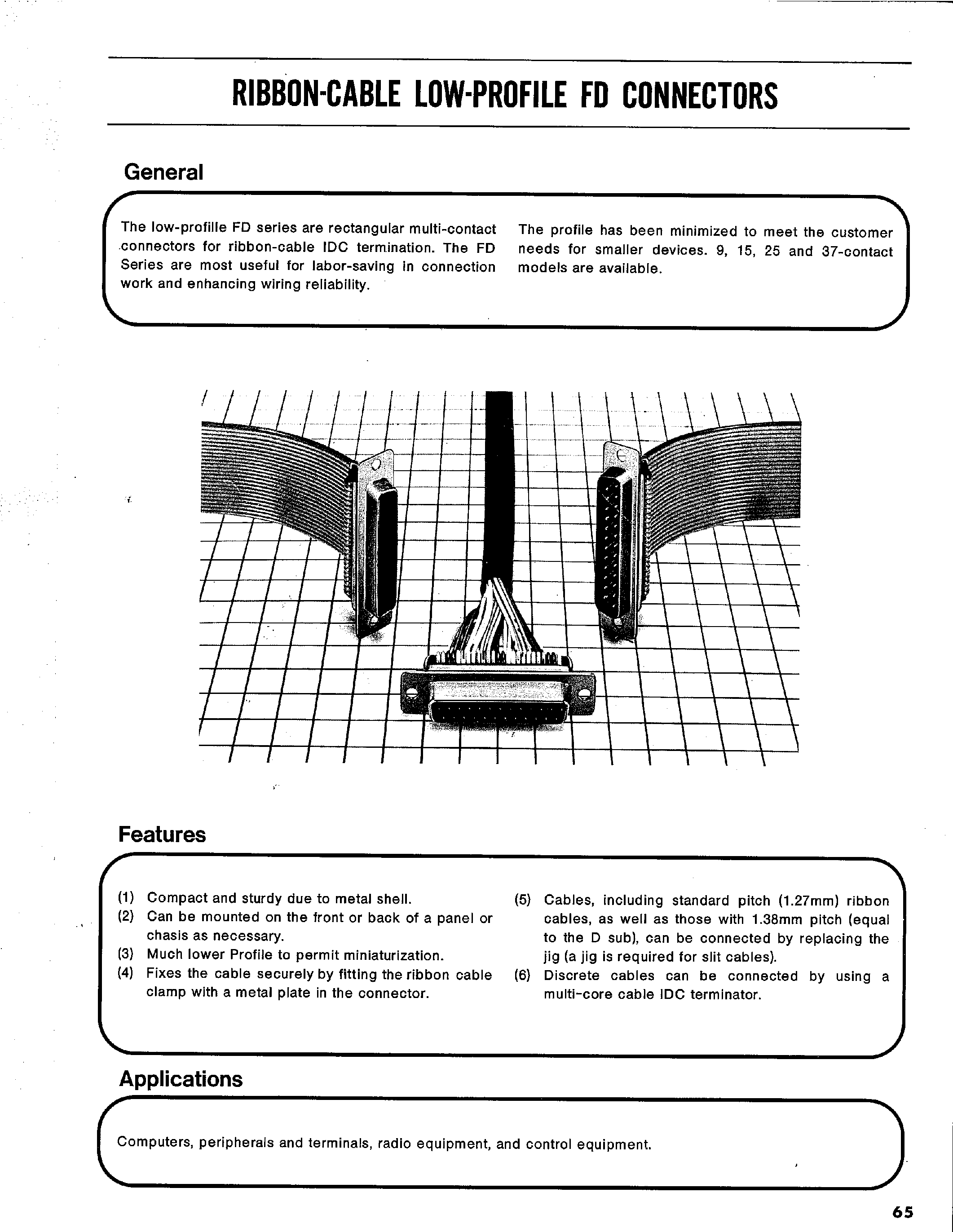 Datasheet FDCD-25SF - RIBBON-CABLE LOW-PROFILE FD CONNECTORS page 1