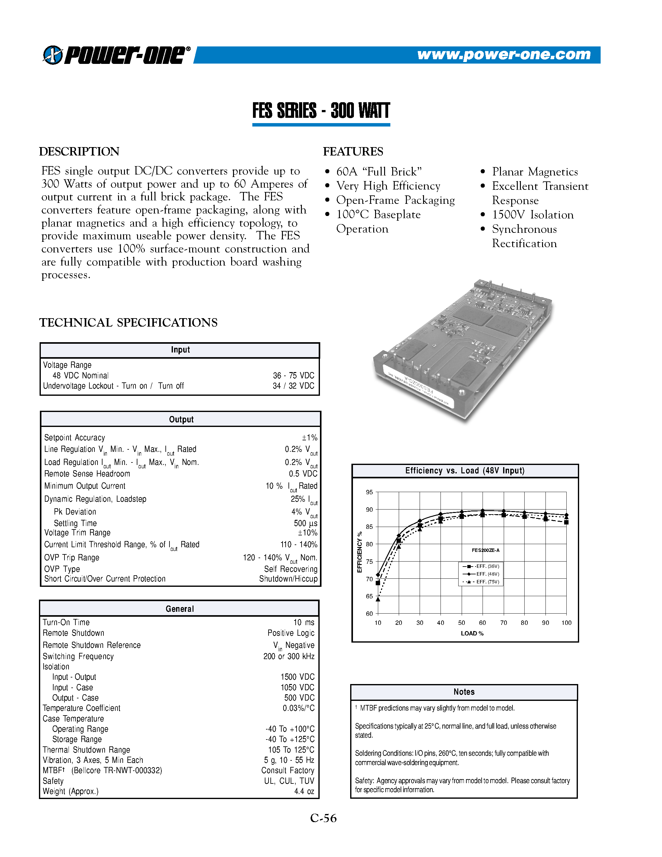 Datasheet FES300ZG-A page 1 Datasheet FES300ZG-A - 300 WATT page 1
