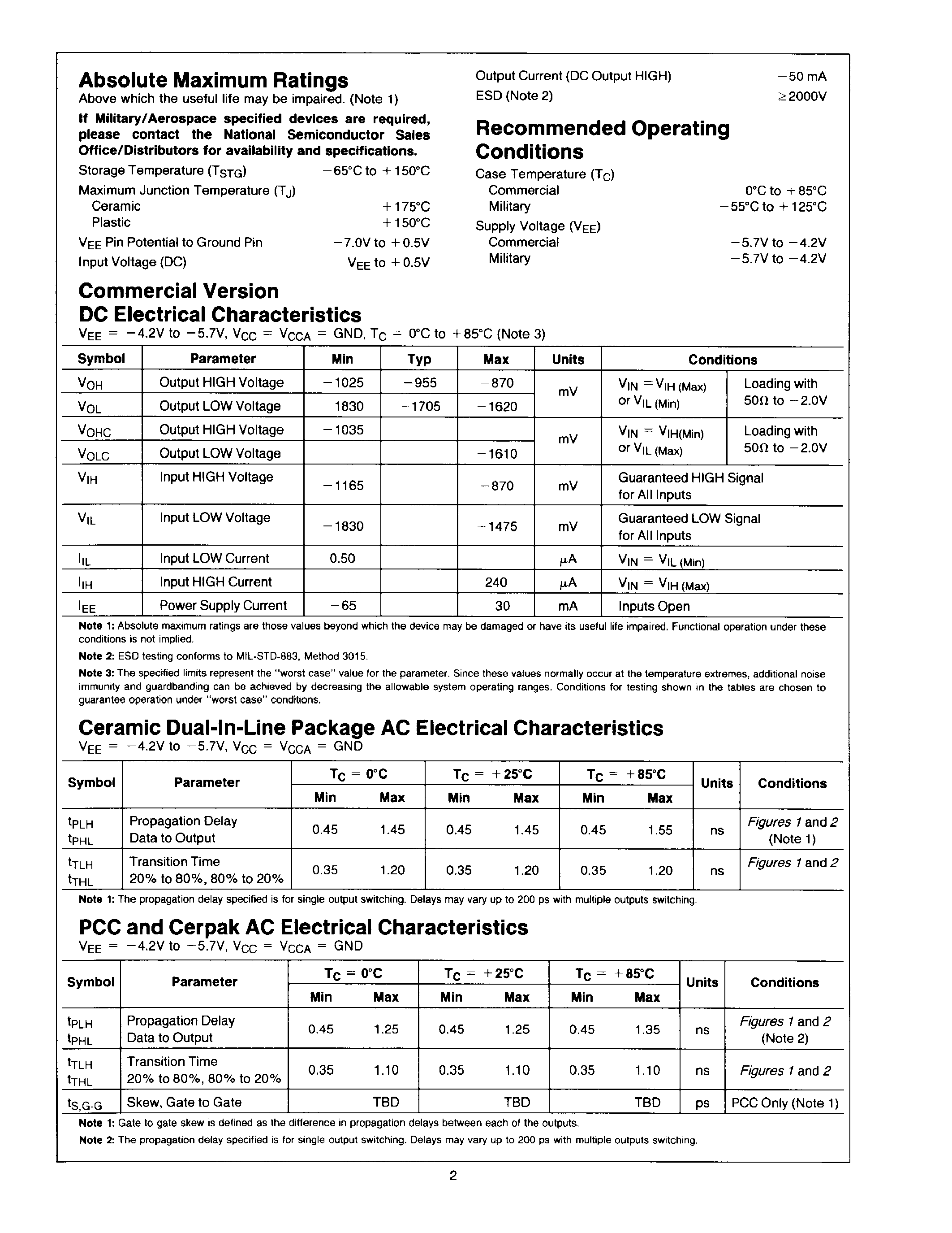 Даташит F100322 - Low Power 9-Bit Buffer страница 2