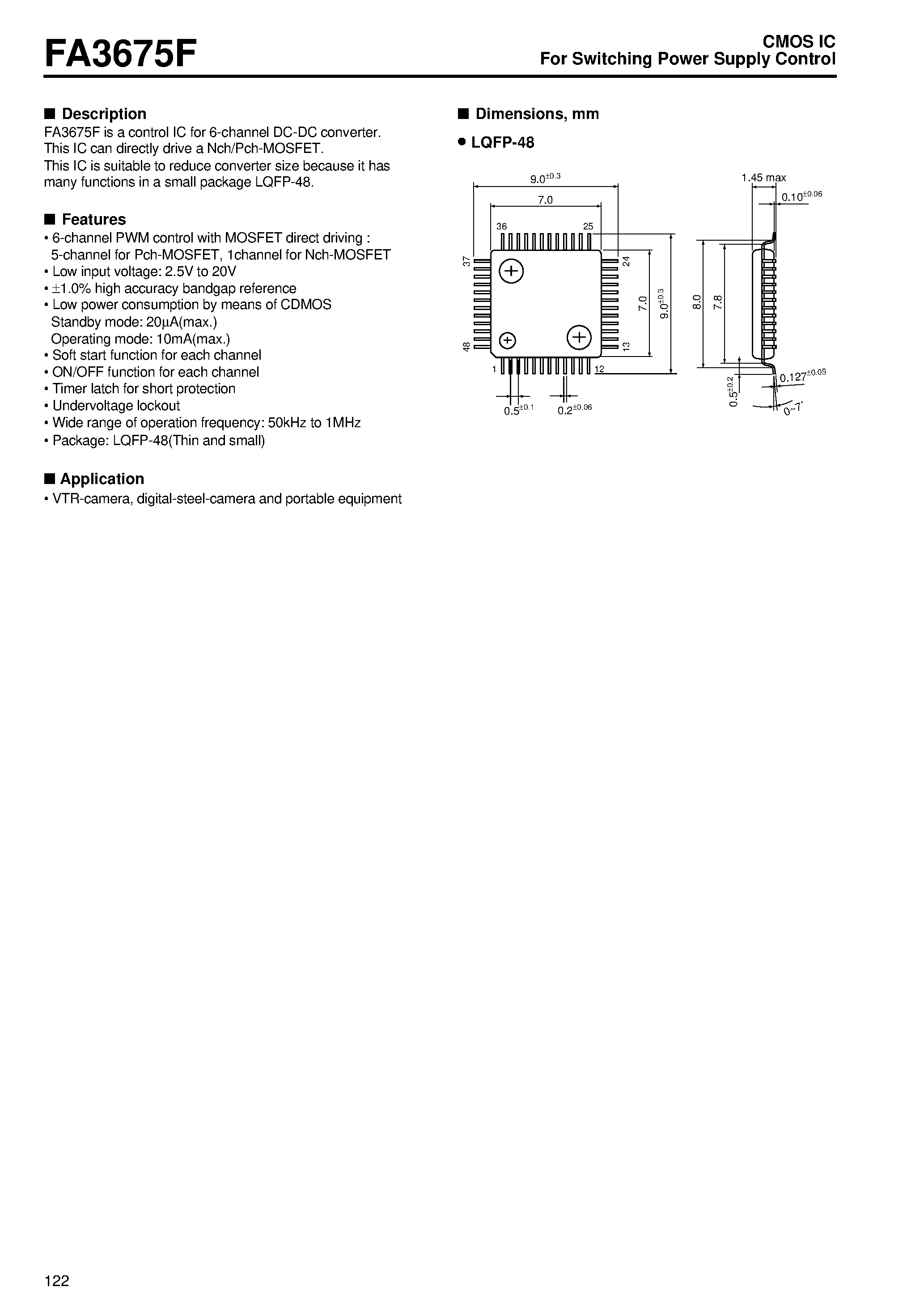 Даташит на микросхему FA3675F страница 1 Даташит FA3675F - For Switching Power Supply Control страница 1