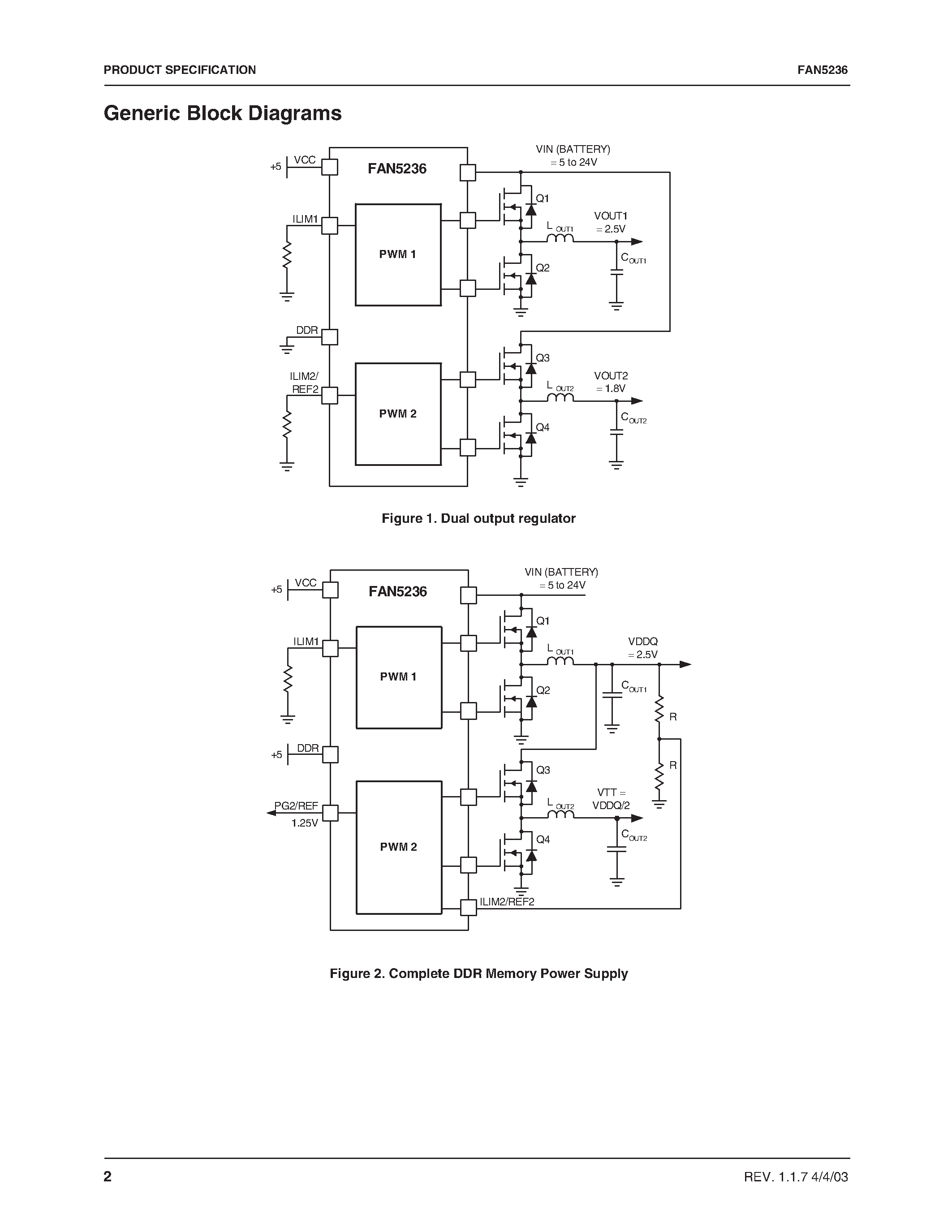 Datasheet FAN5236QSCX - Dual Mobile-Friendly DDR / Dual-output PWM Controller page 2