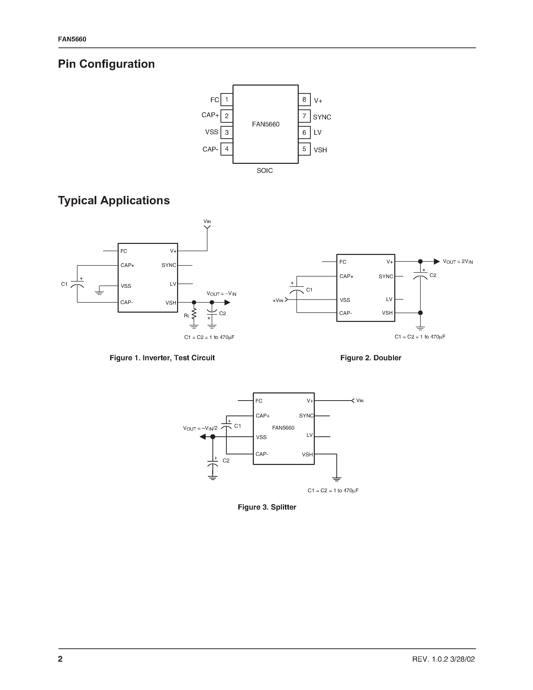 Даташит FAN5660 - Monolithic Inductorless CMOS DC/DC Converter страница 2