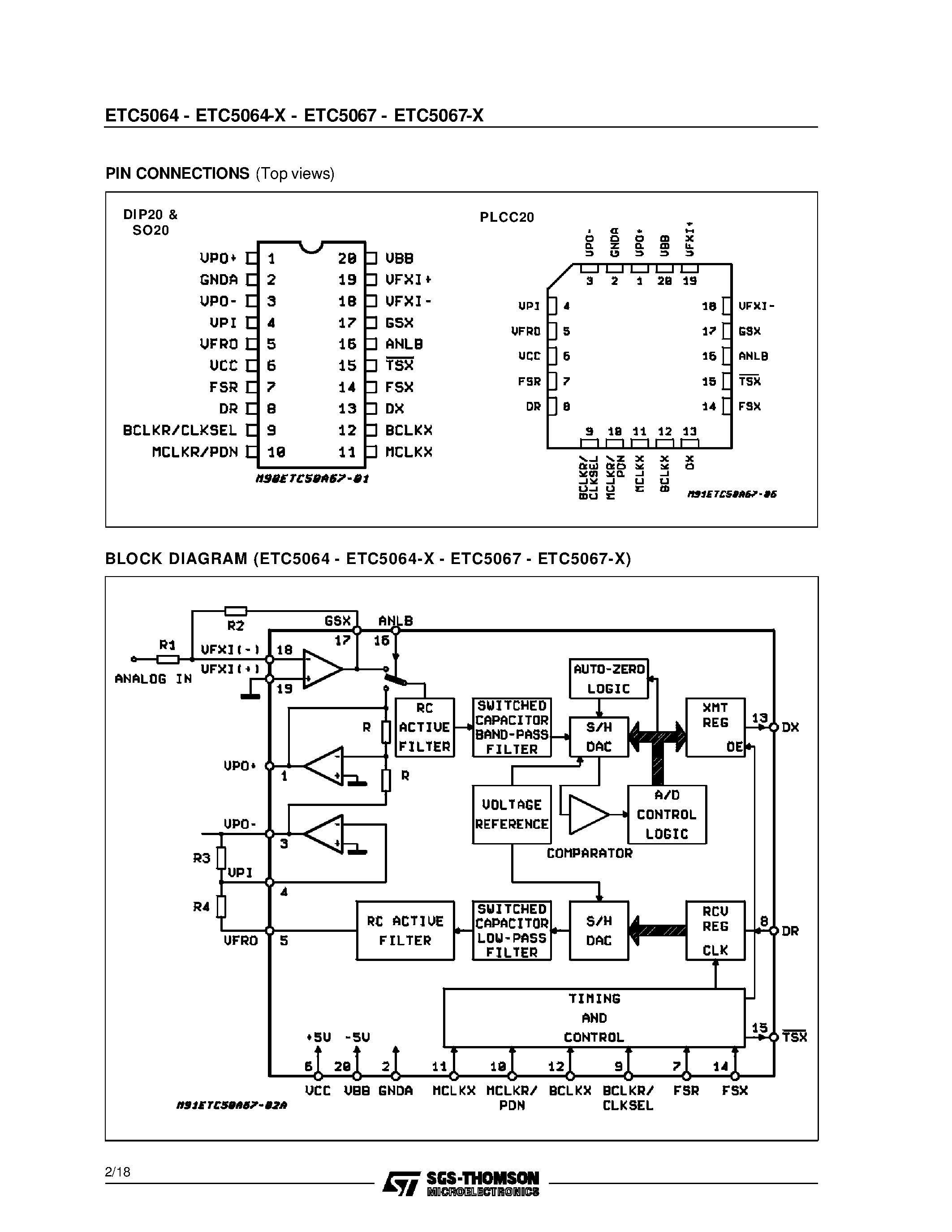 Datasheet ETC5067D-X page 2 Datasheet ETC5067D-X - POWER AMPLIFIER SERIAL INTERFACE CODEC/FILTERWITH RECEIVE page 2