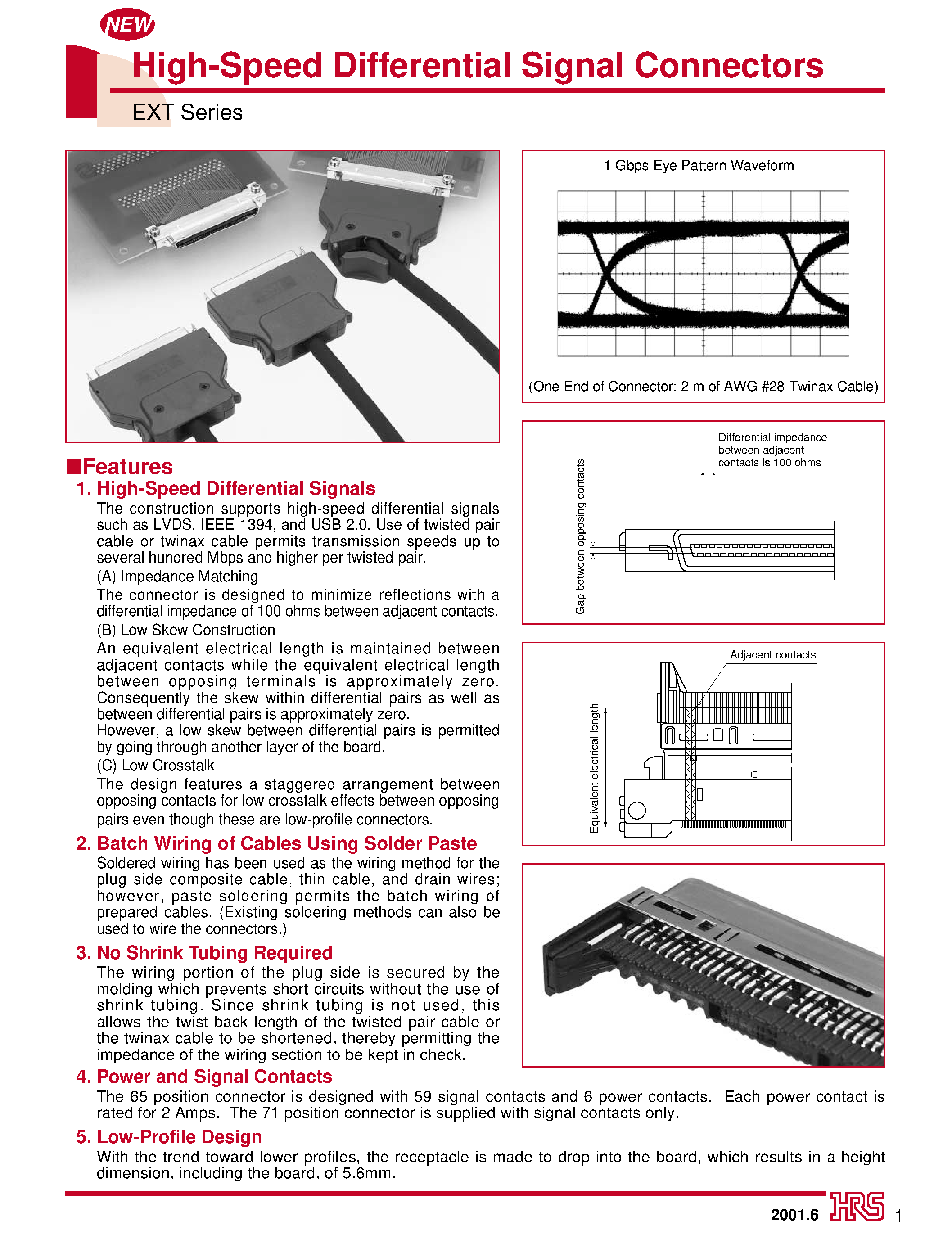 Даташит на микросхему EX60T-C71S страница 1 Даташит EX60T-C71S - High-Speed Differential Signal Connectors страница 1
