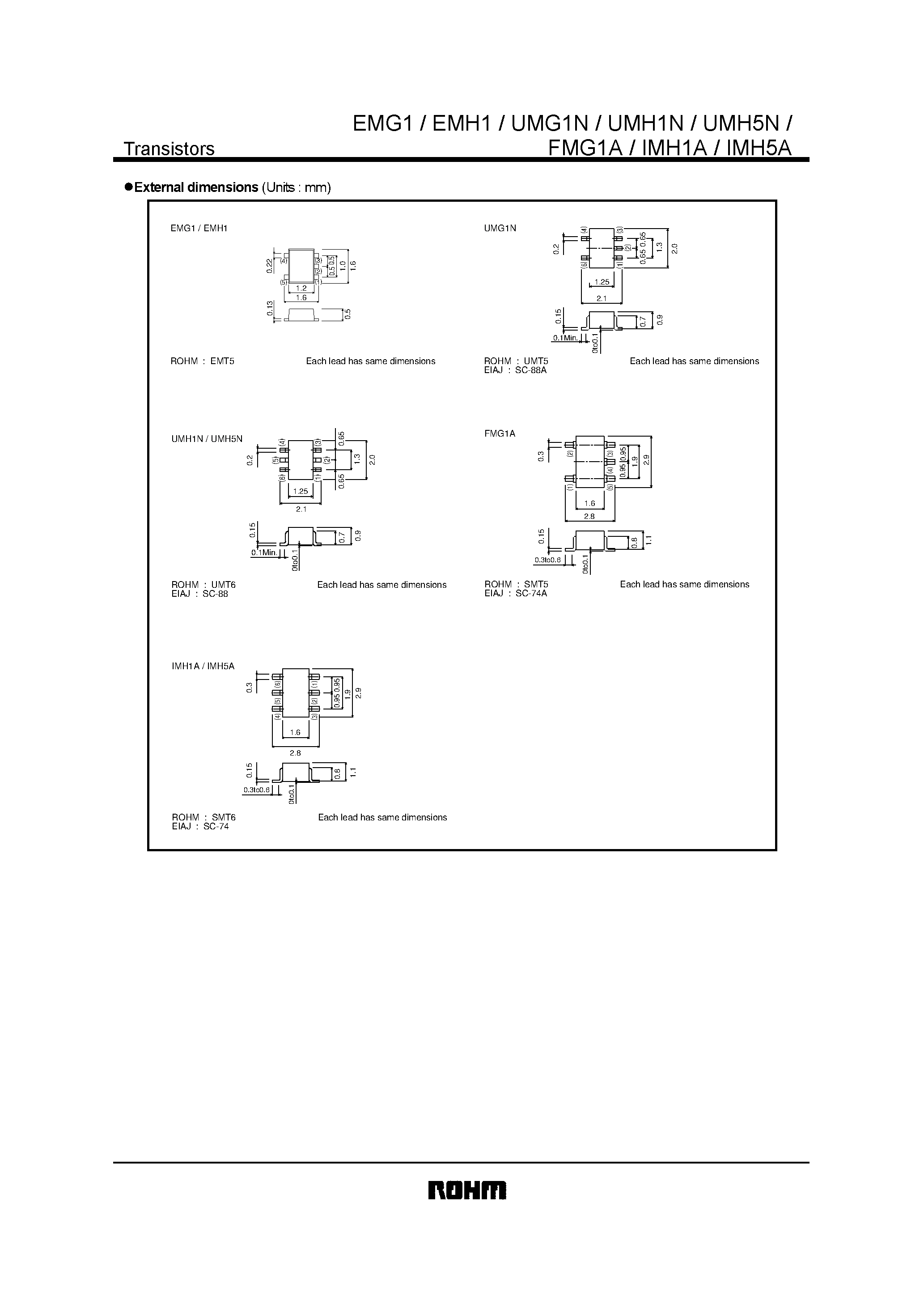 Даташит EMG1 - General purpose (dual digital transistors) страница 2