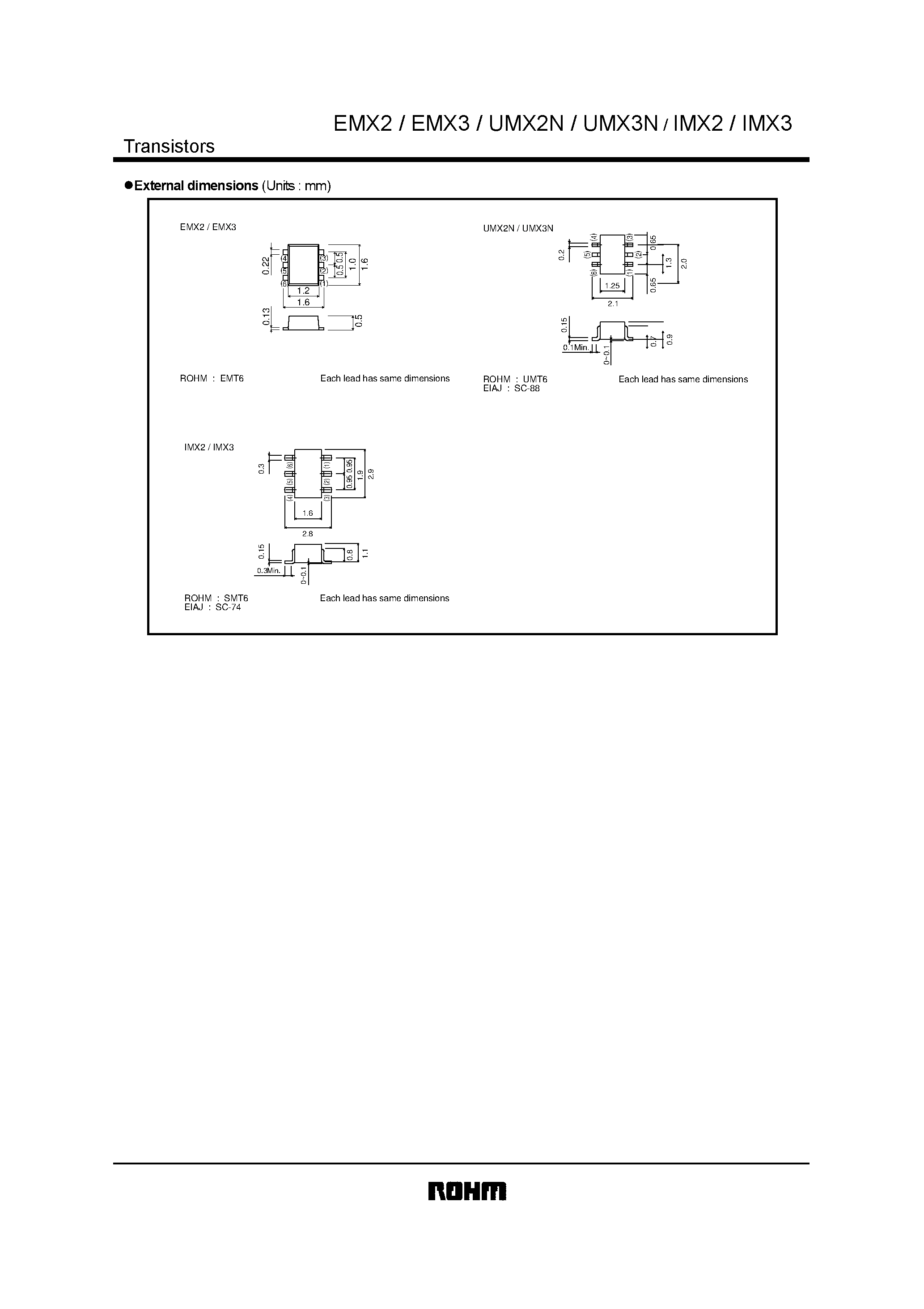 Даташит EMX3 - General purpose (dual transistors) страница 2