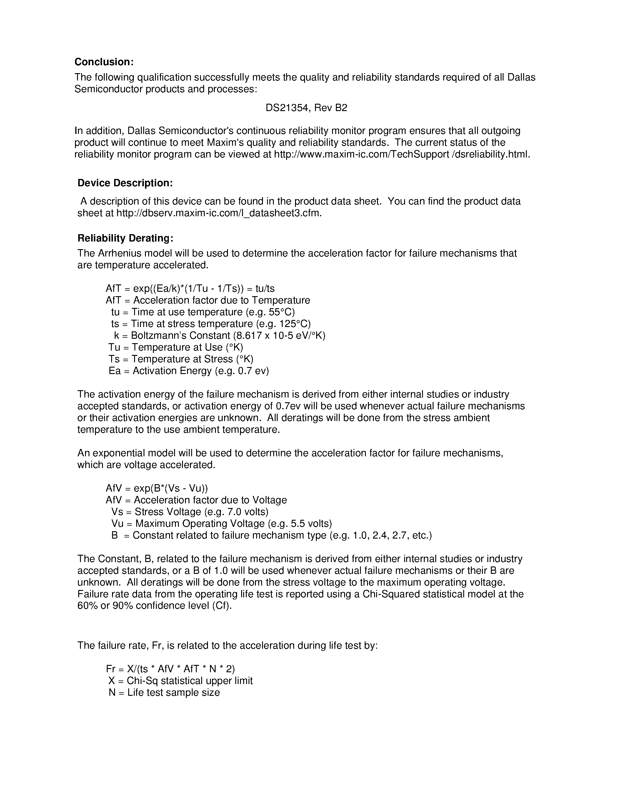 Даташит DS21354 - MTTF is frequently used interchangeably with MTBF страница 2
