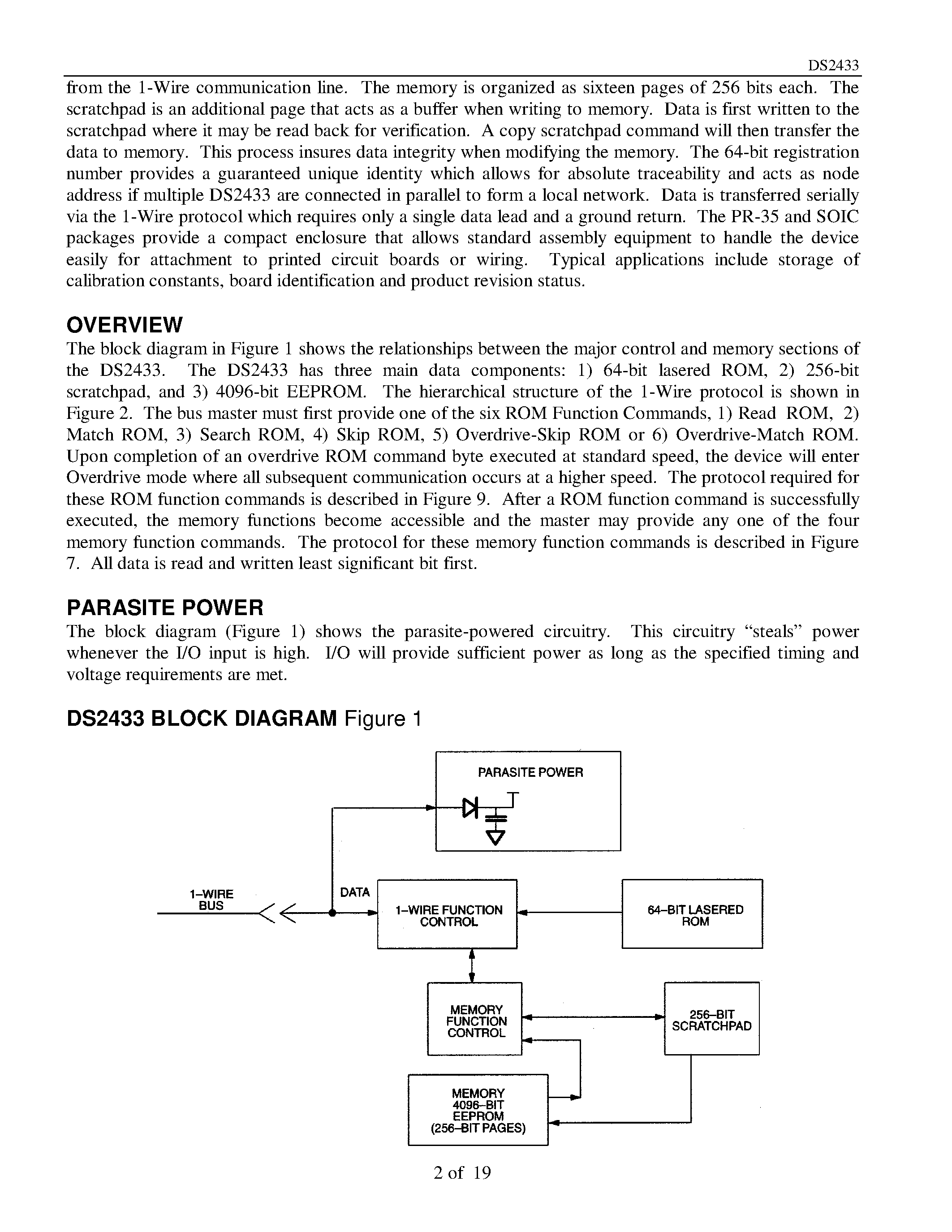 Даташит DS2433Y - 4k-Bit 1-Wire EEPROM страница 2