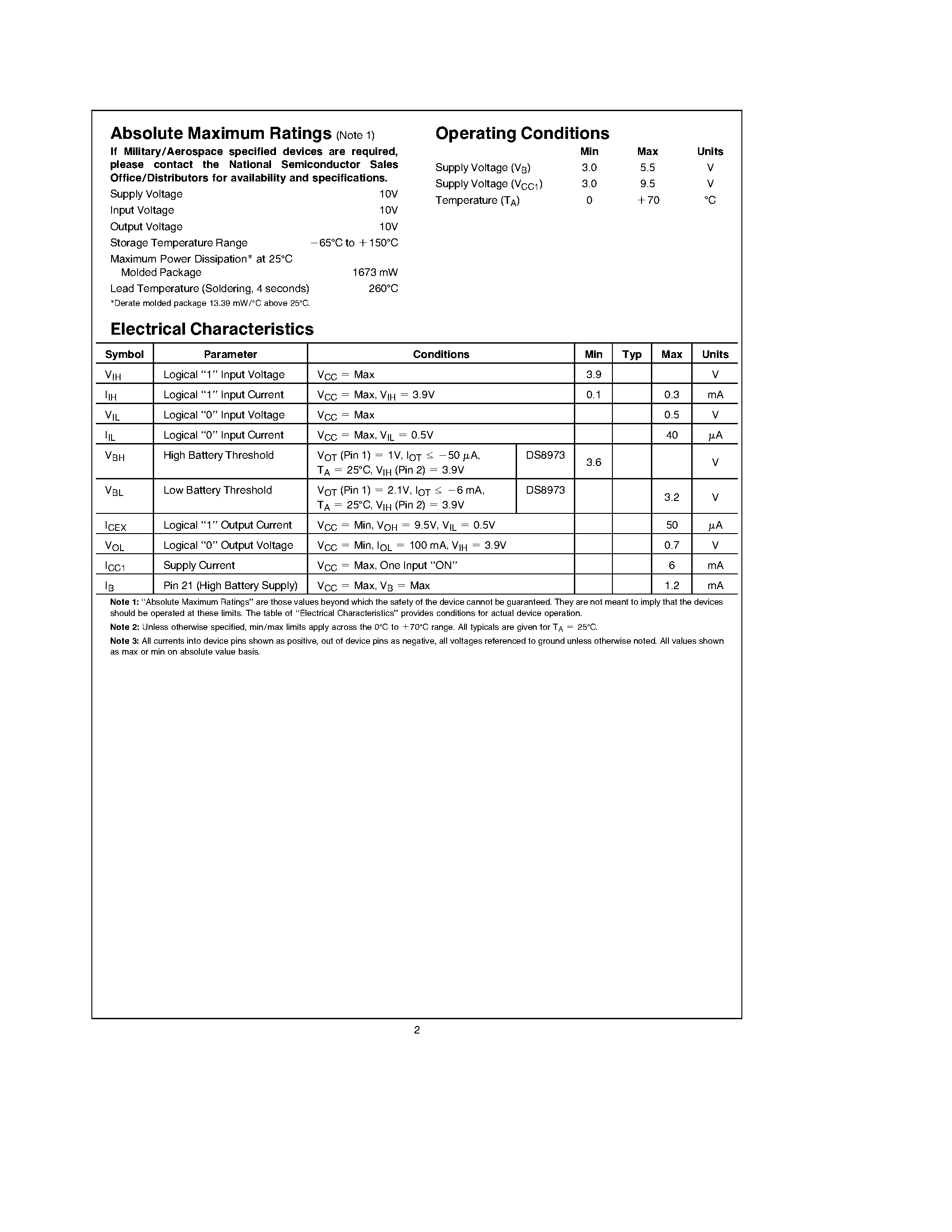 Даташит DS8973 - DS8973 9-Digit LED Driver страница 2