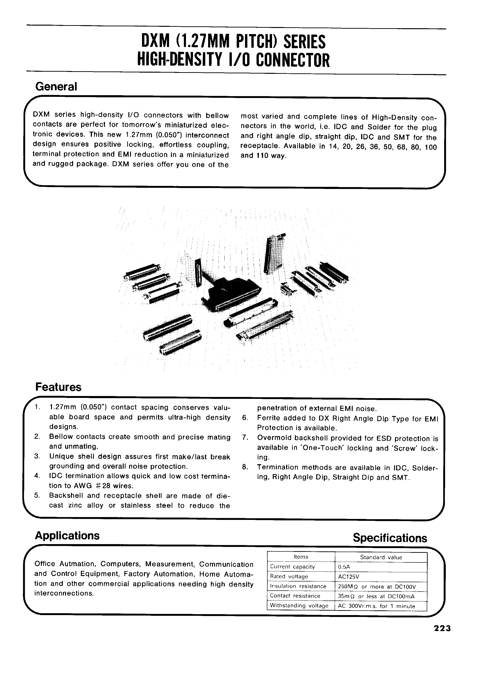 Datasheet DX30M-26-CV - DXM SERIES HIGH-DENSITY I/O CONNECTOR page 1