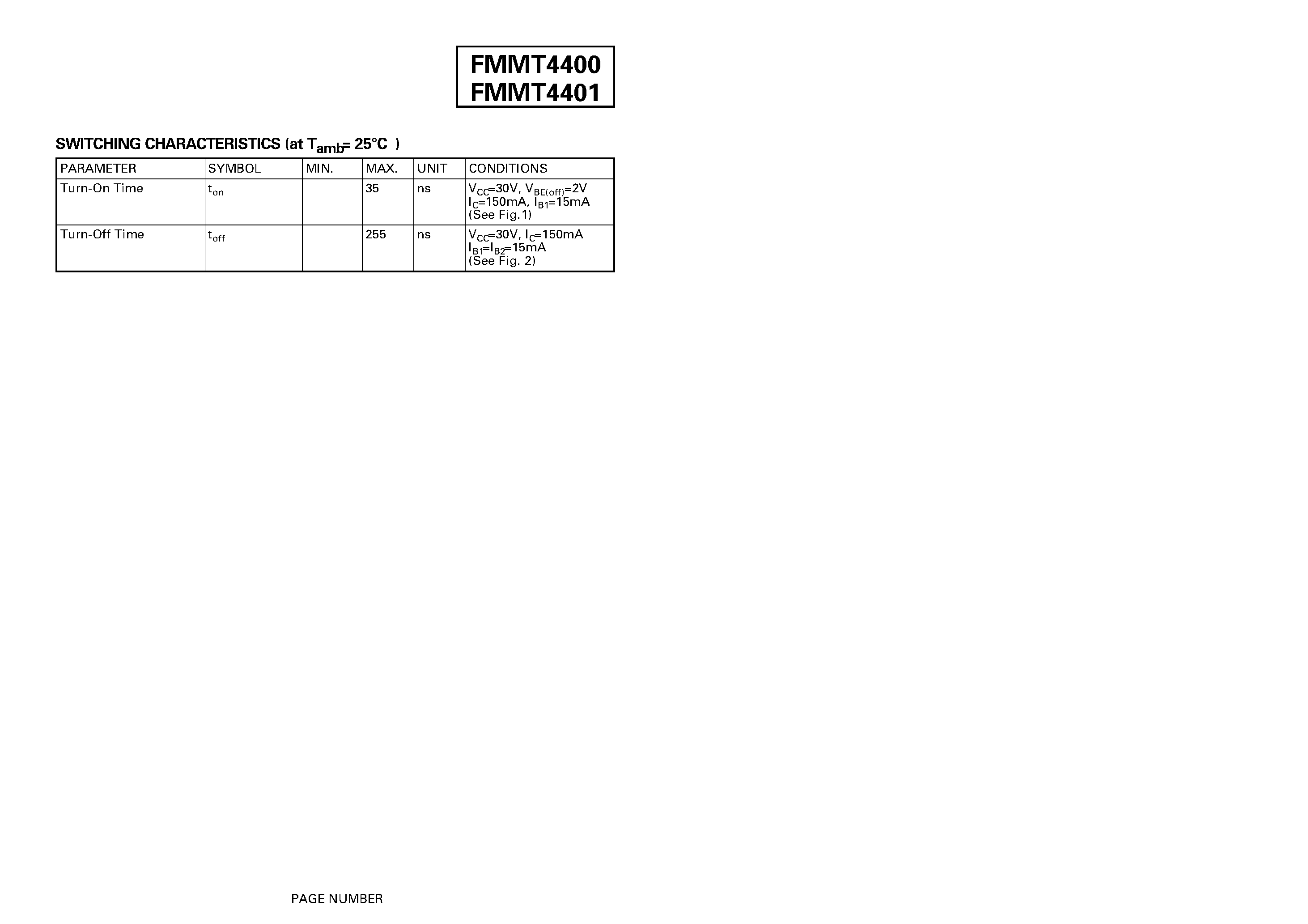 Datasheet FMMT4400-1KZ - SOT23 NPN SILICON PLANAR GENERAL PURPOSE TRANSISTORS page 2