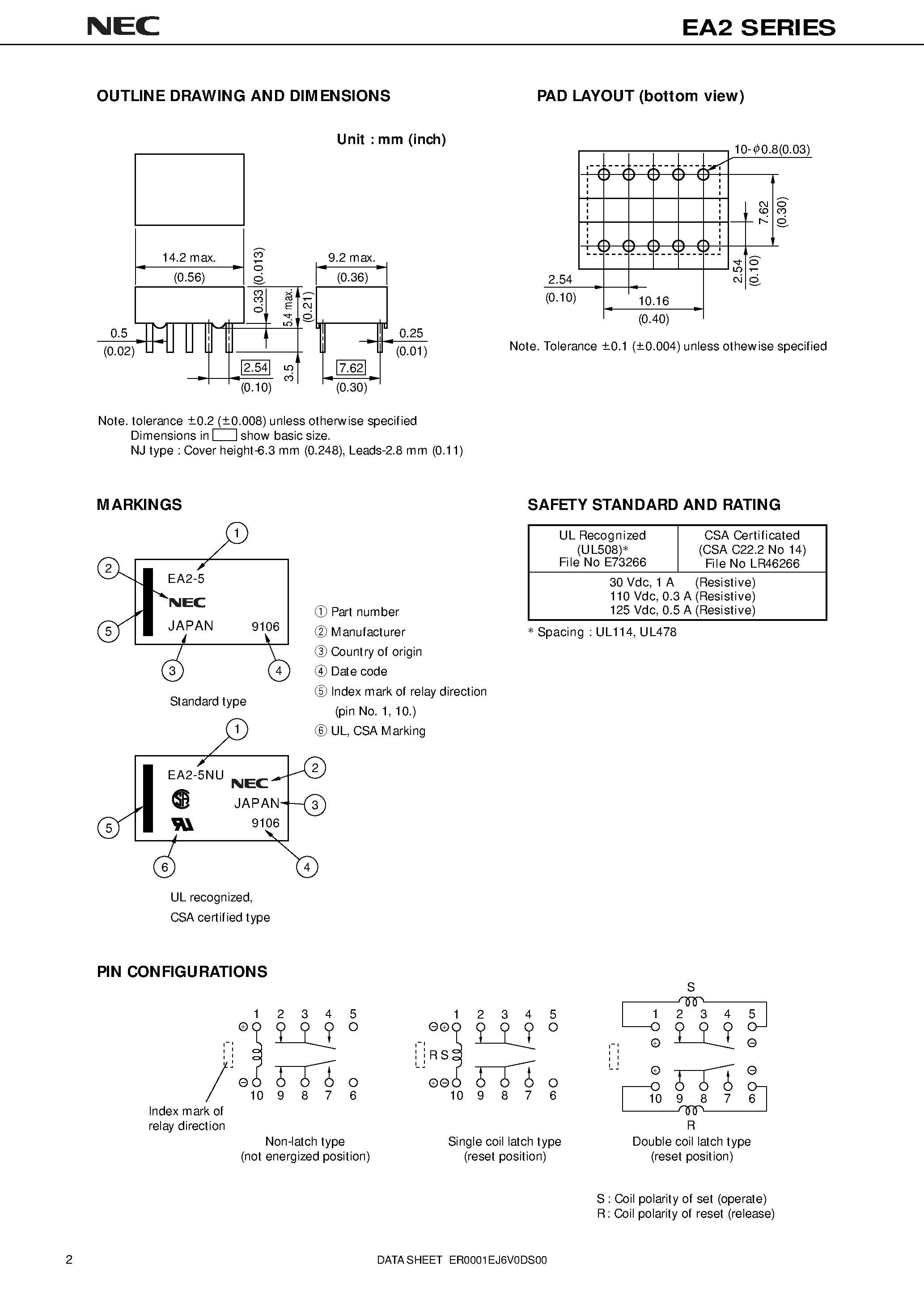 Datasheet EA2-4.5TNU page 2 Datasheet EA2-4.5TNU - COMPACT AND LIGHTWEIGHT page 2
