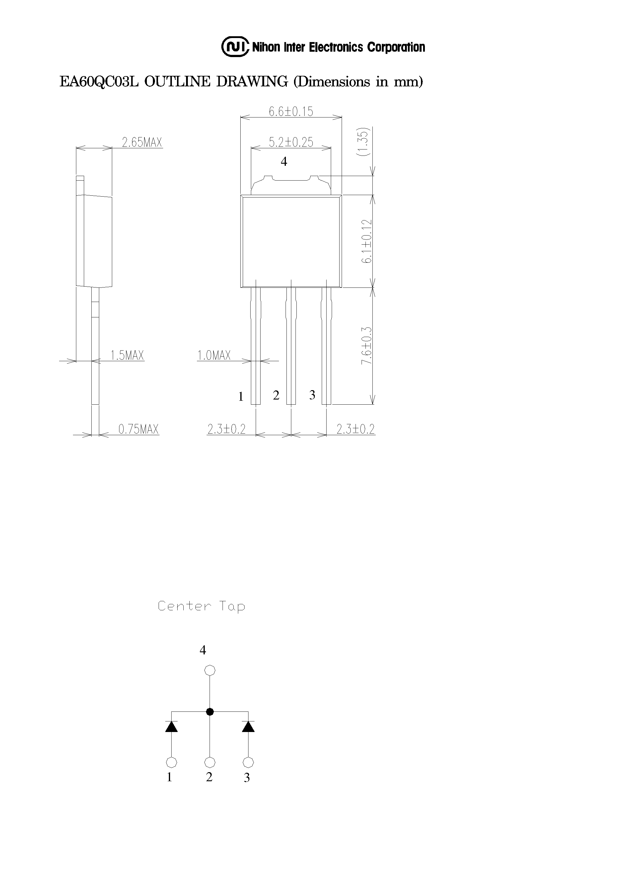Даташит на микросхему EA60QC03L страница 2 Даташит EA60QC03L - SBD DUAL DIODES CATHODE COMMON страница 2