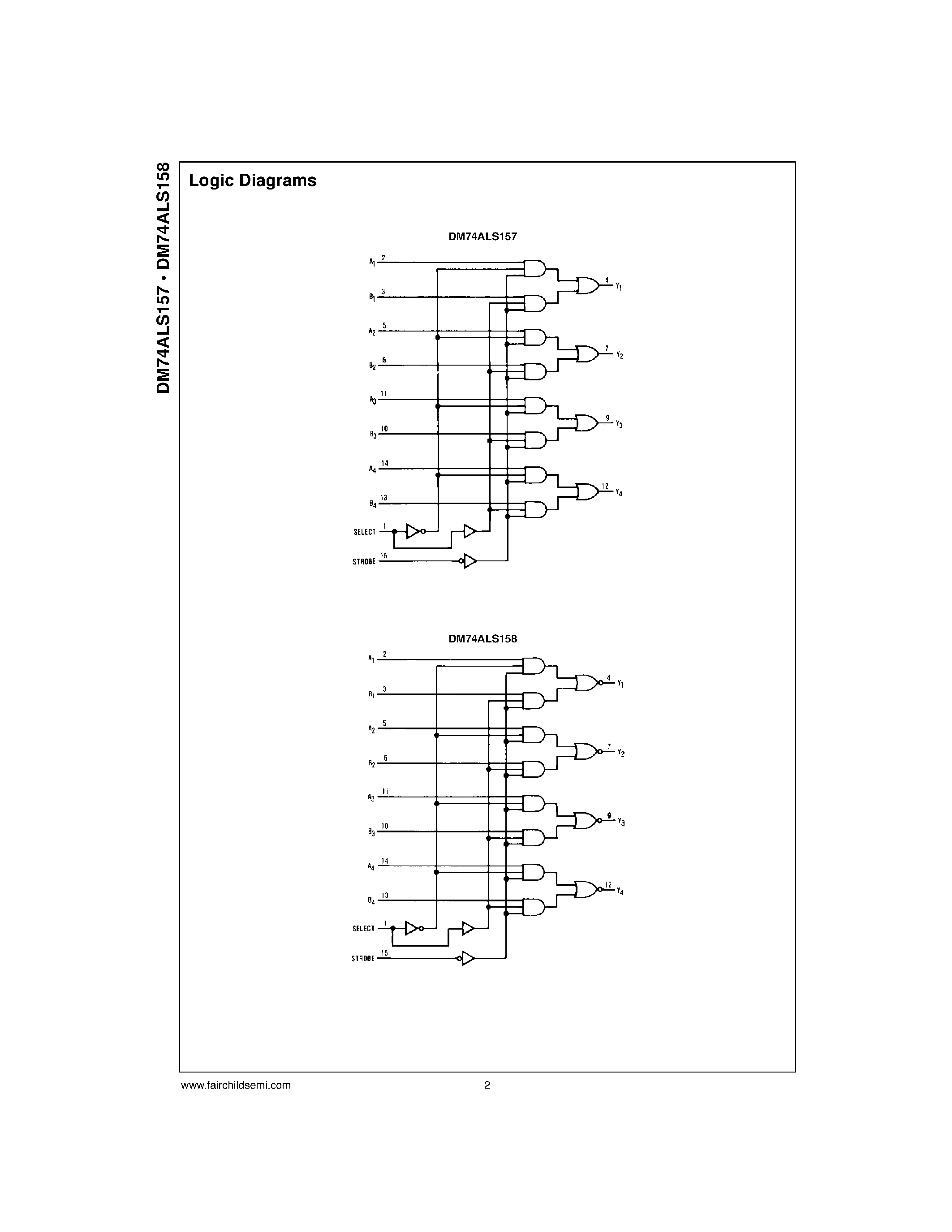 Datasheet DM74ALS157SJ - Quad 1-of-2 Line Data Selector/Multiplexer page 2
