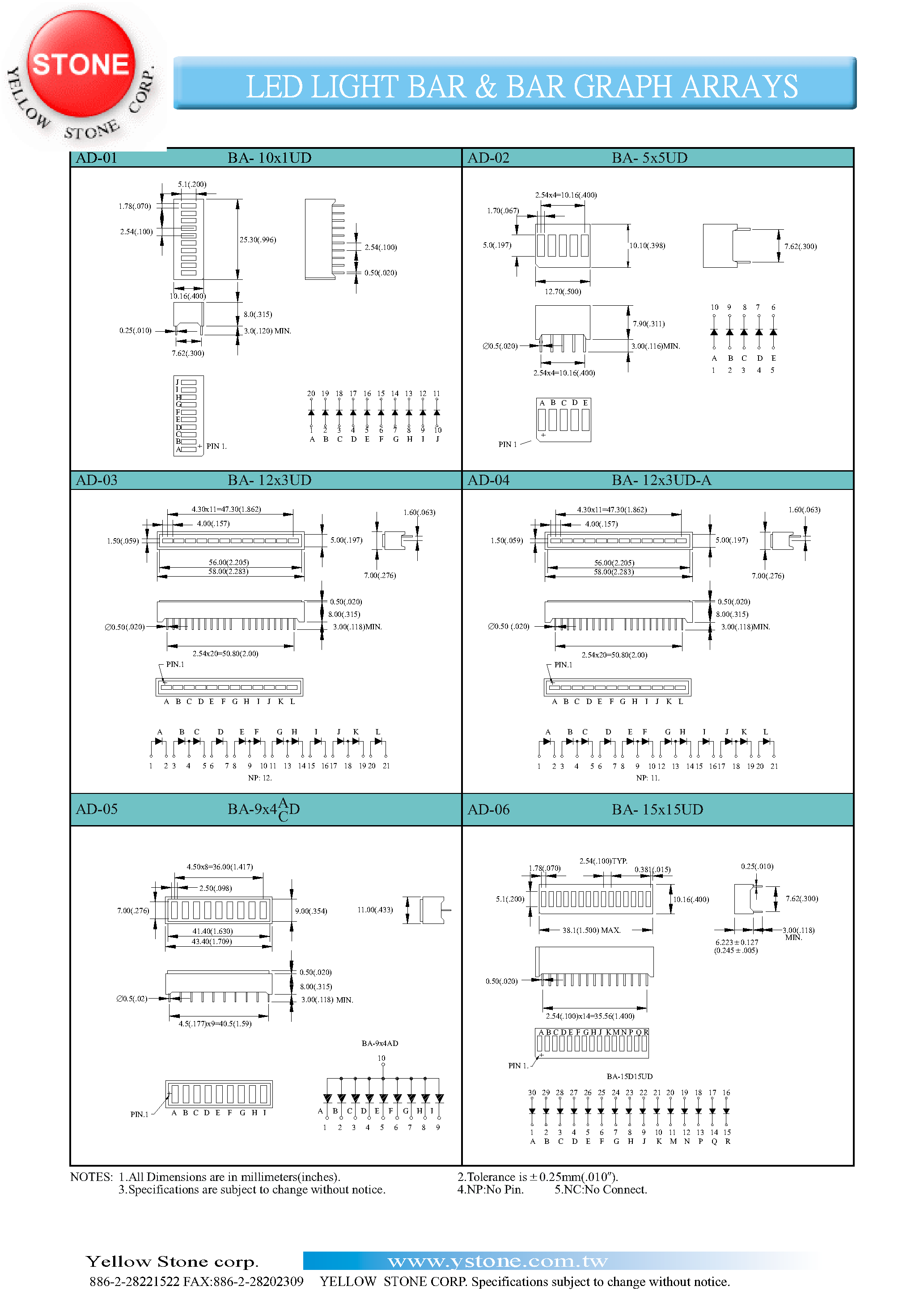 Datasheet BA-12R3UD-A page 2 Datasheet BA-12R3UD-A - LED LIGHT BAR & BAR GRAPH ARRAYS page 2