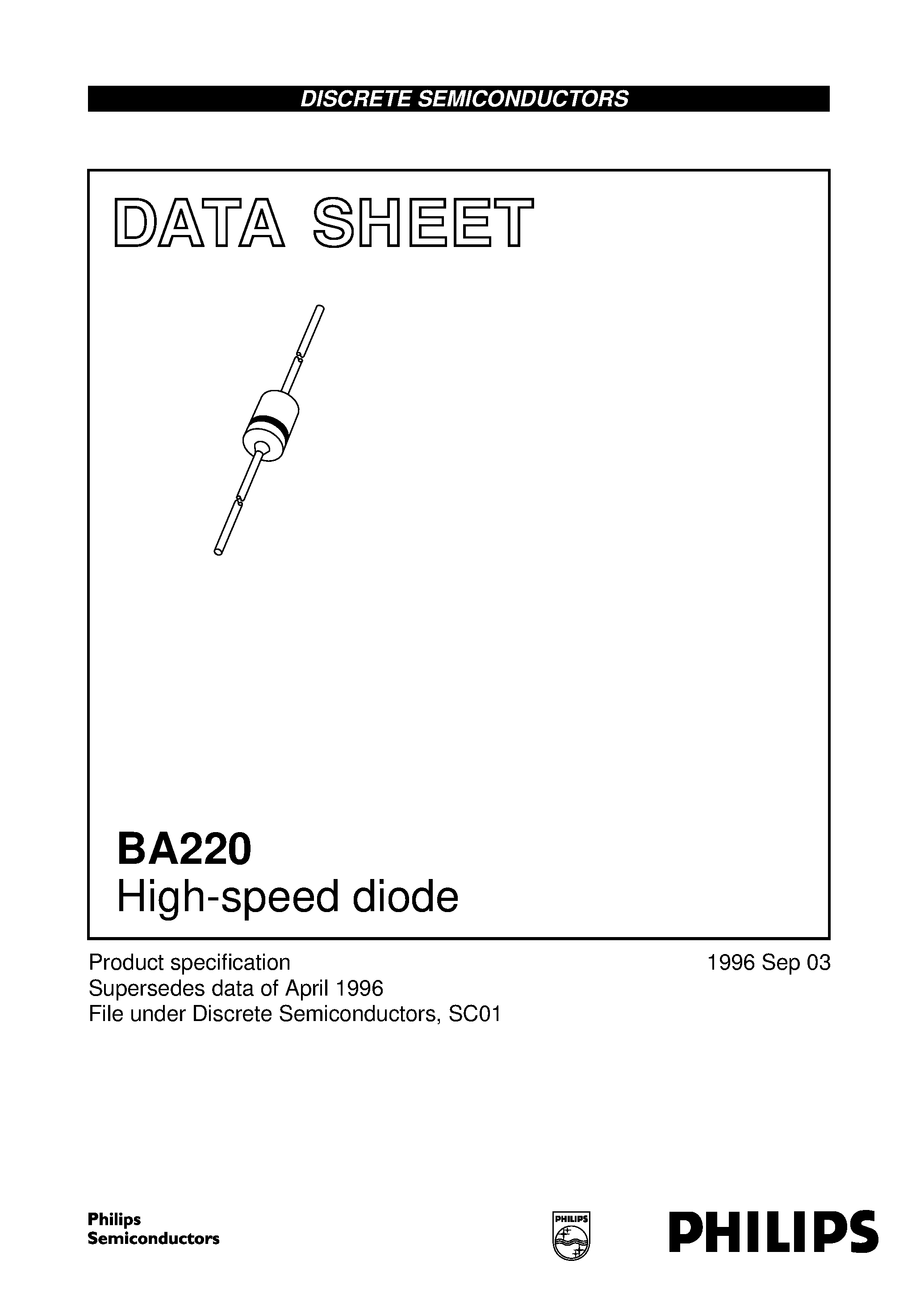 Даташит BA220 - High-speed diode страница 1