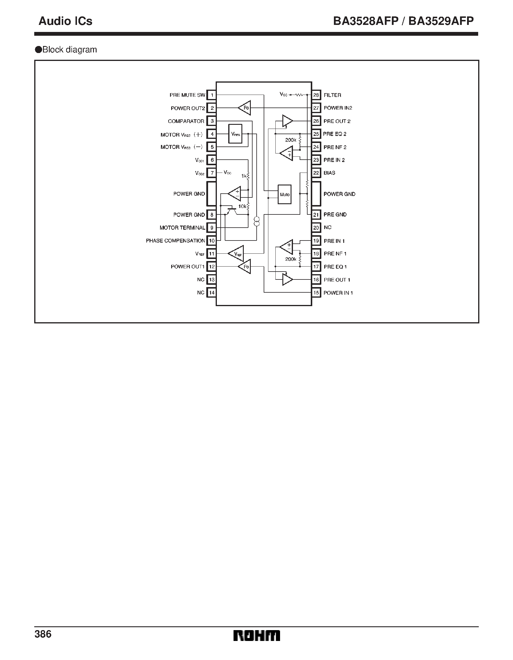 Даташит BA3529AFP - Pre / power amplifier and motor governor for 3V headphone stereos страница 2