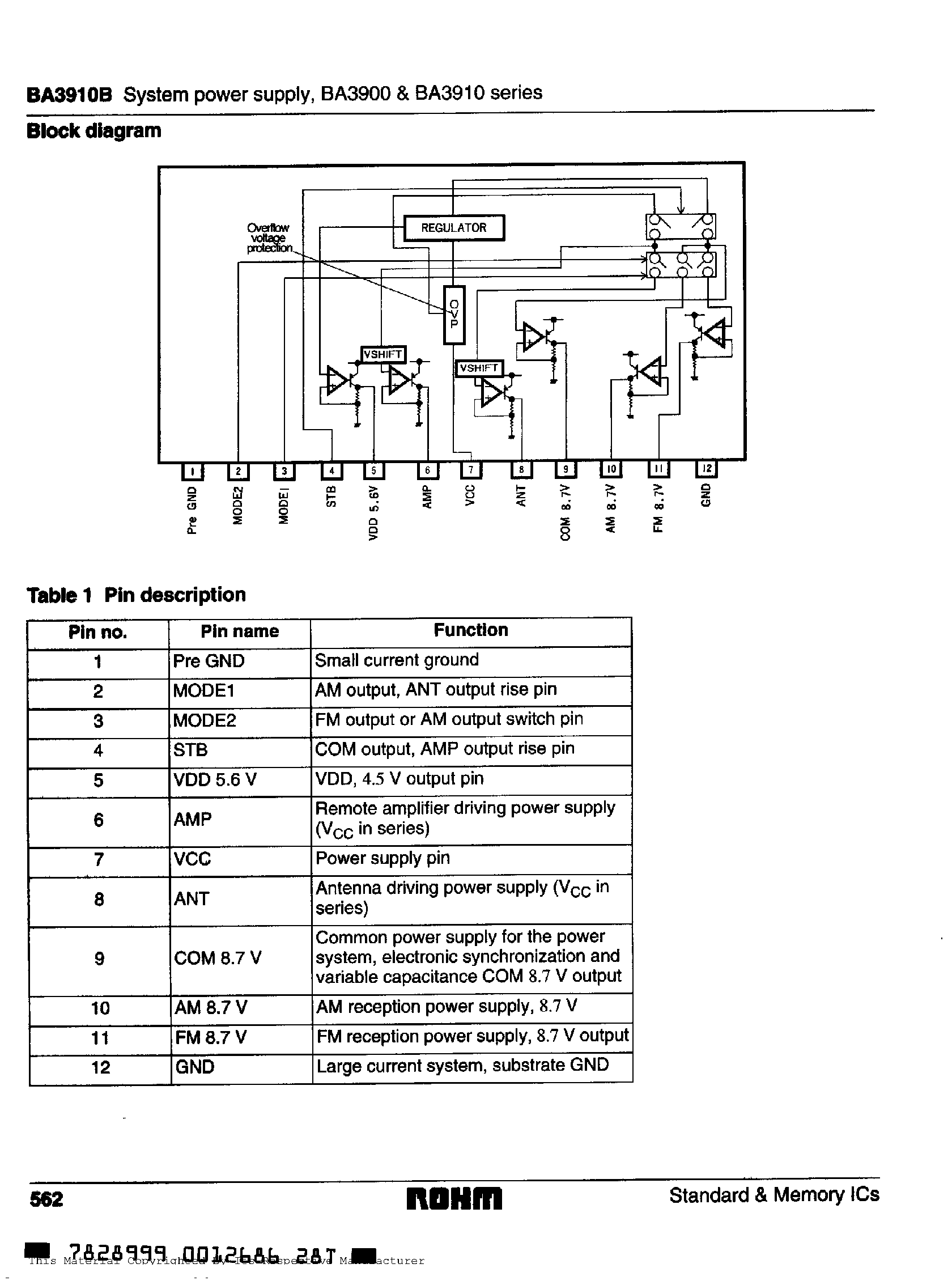 Даташит на микросхему BA3910B страница 2 Даташит BA3910B - Power supply/ standard voltage страница 2