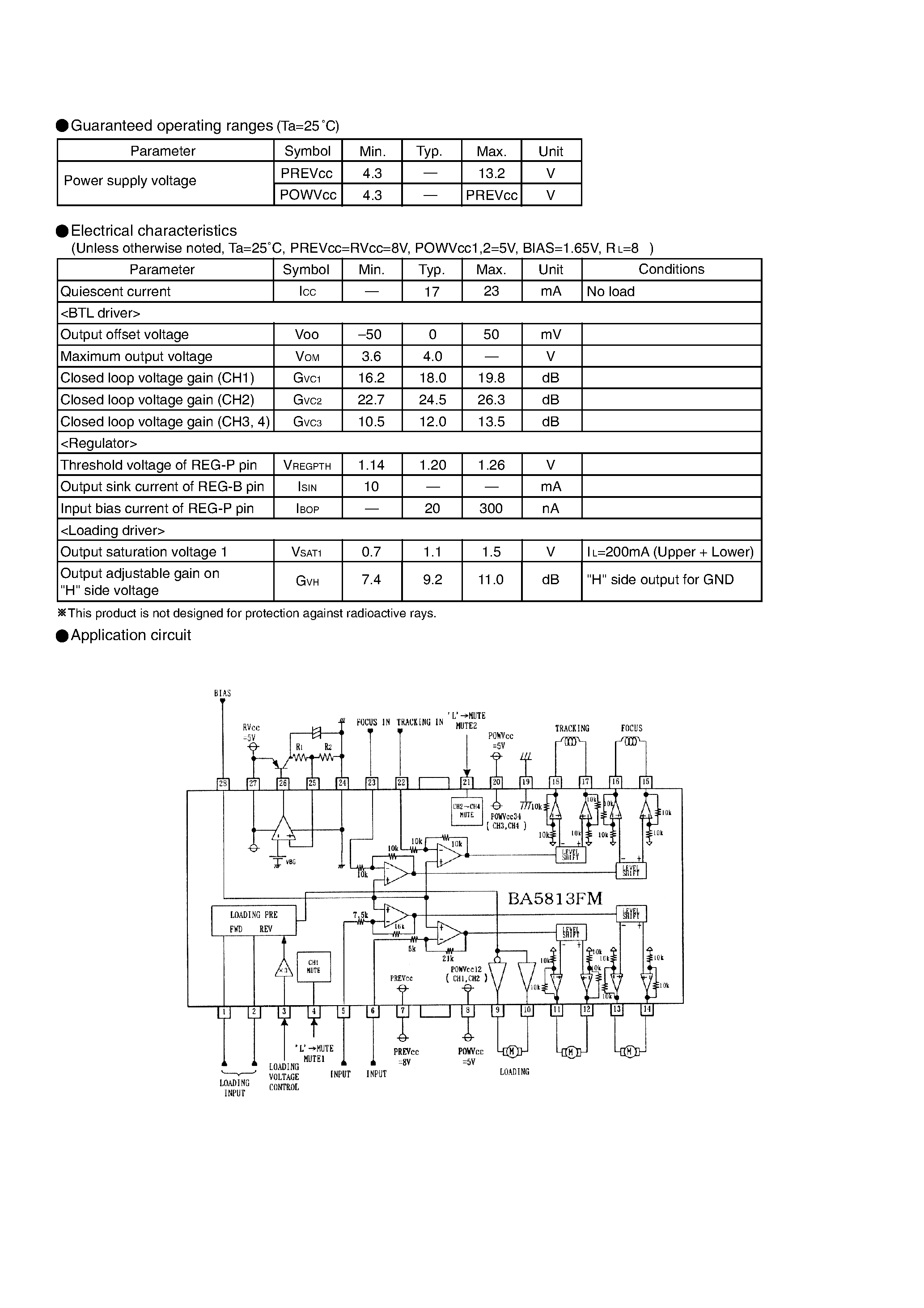 Datasheet BA5813FM - 5 Channel Drivers/Regulator for car Mini Disk page 2