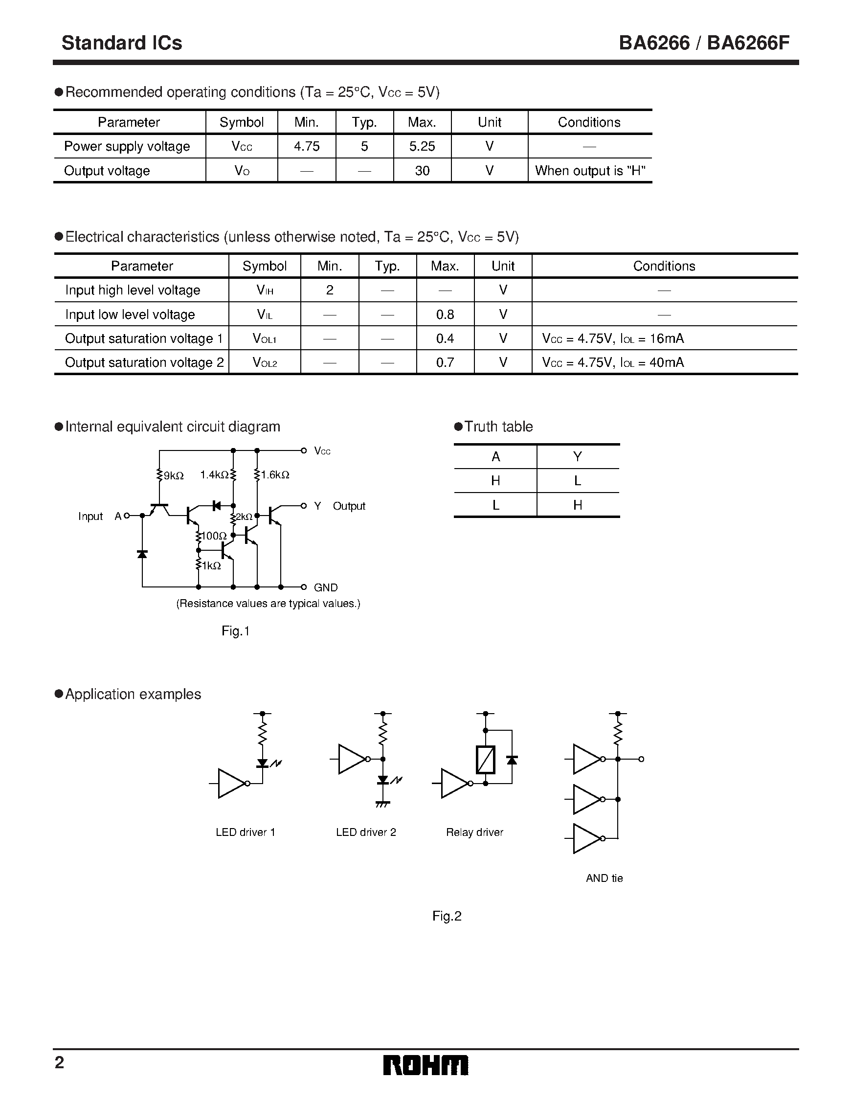 Datasheet BA6266 - 6-channel inverter page 2
