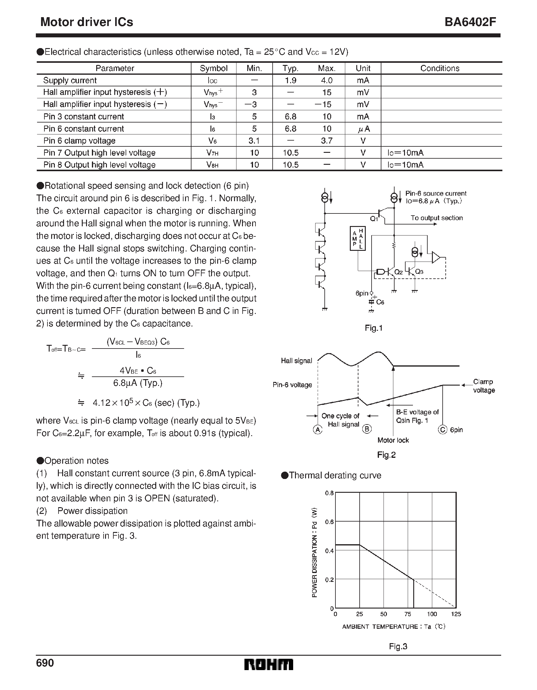 Даташит на микросхему BA6402F страница 2 Даташит BA6402F - 2-phase half-wave motor predriver страница 2