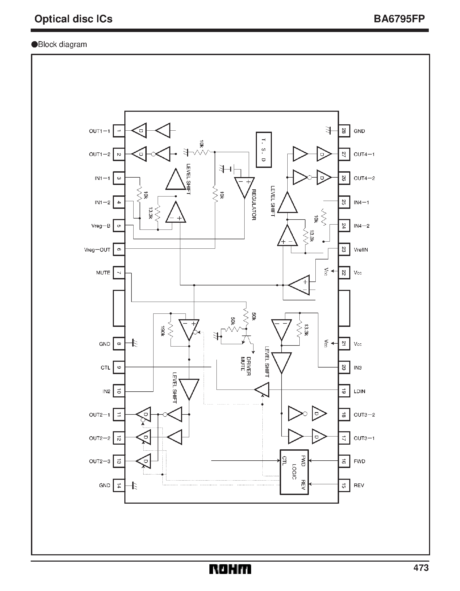 Datasheet BA6795FP - 5-channel BTL driver for CD players page 2