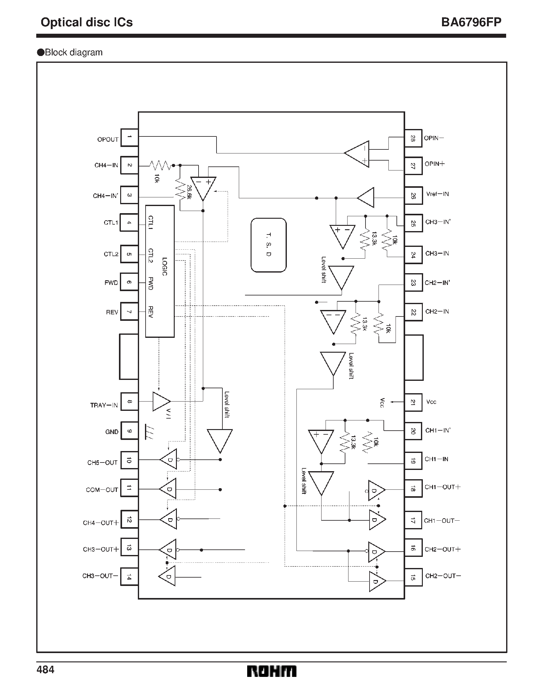 Datasheet BA6796 - 5-channel BTL driver for CD players page 2